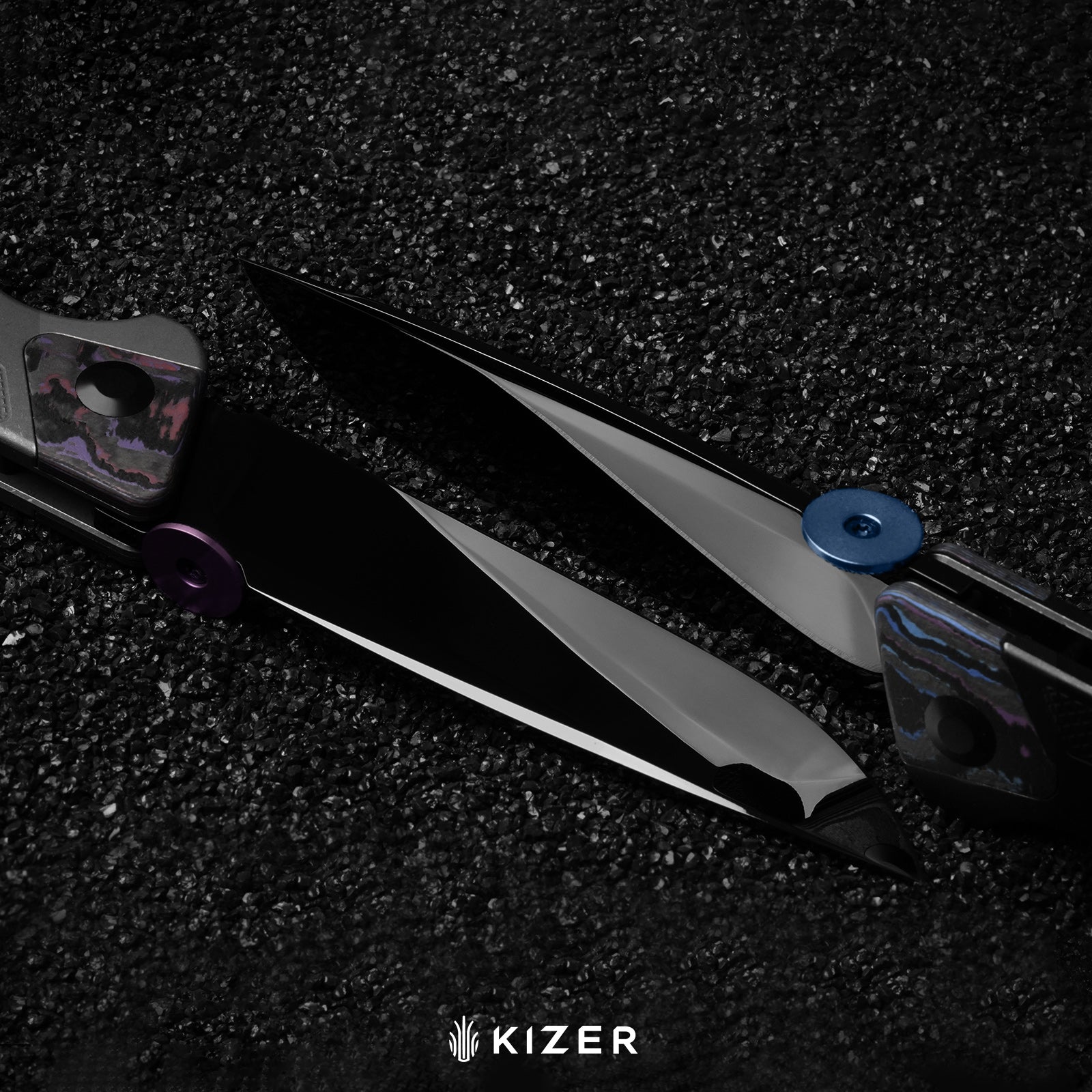 Sable Chief | K390 | Polished DLC Ultra | Titanium & CamoCarbon Damtanium | KizerB™ 3745A1