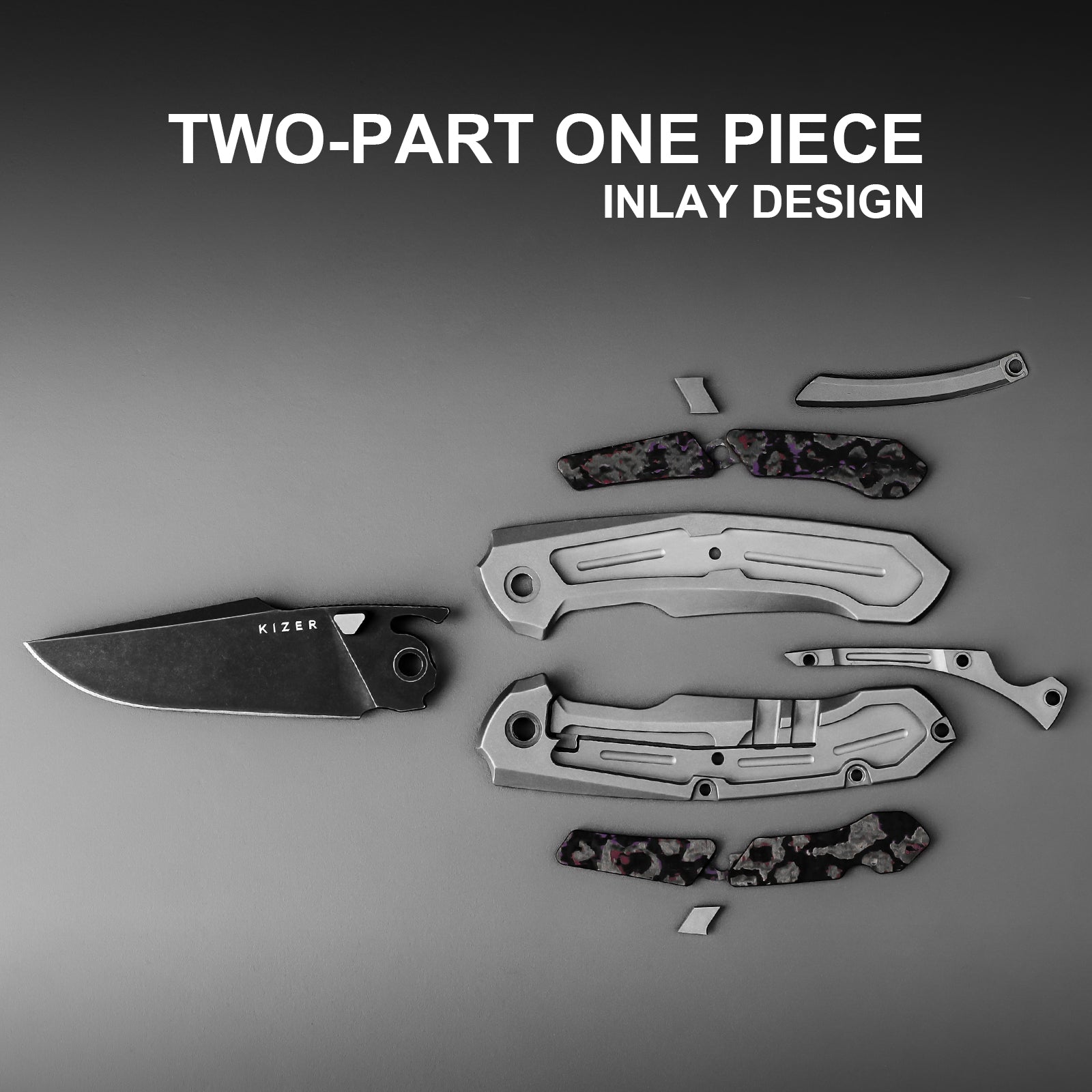 Feweed | S35VN | Titanium+ Fat Carbon(Purple haze)| KizerB™ 3694A1