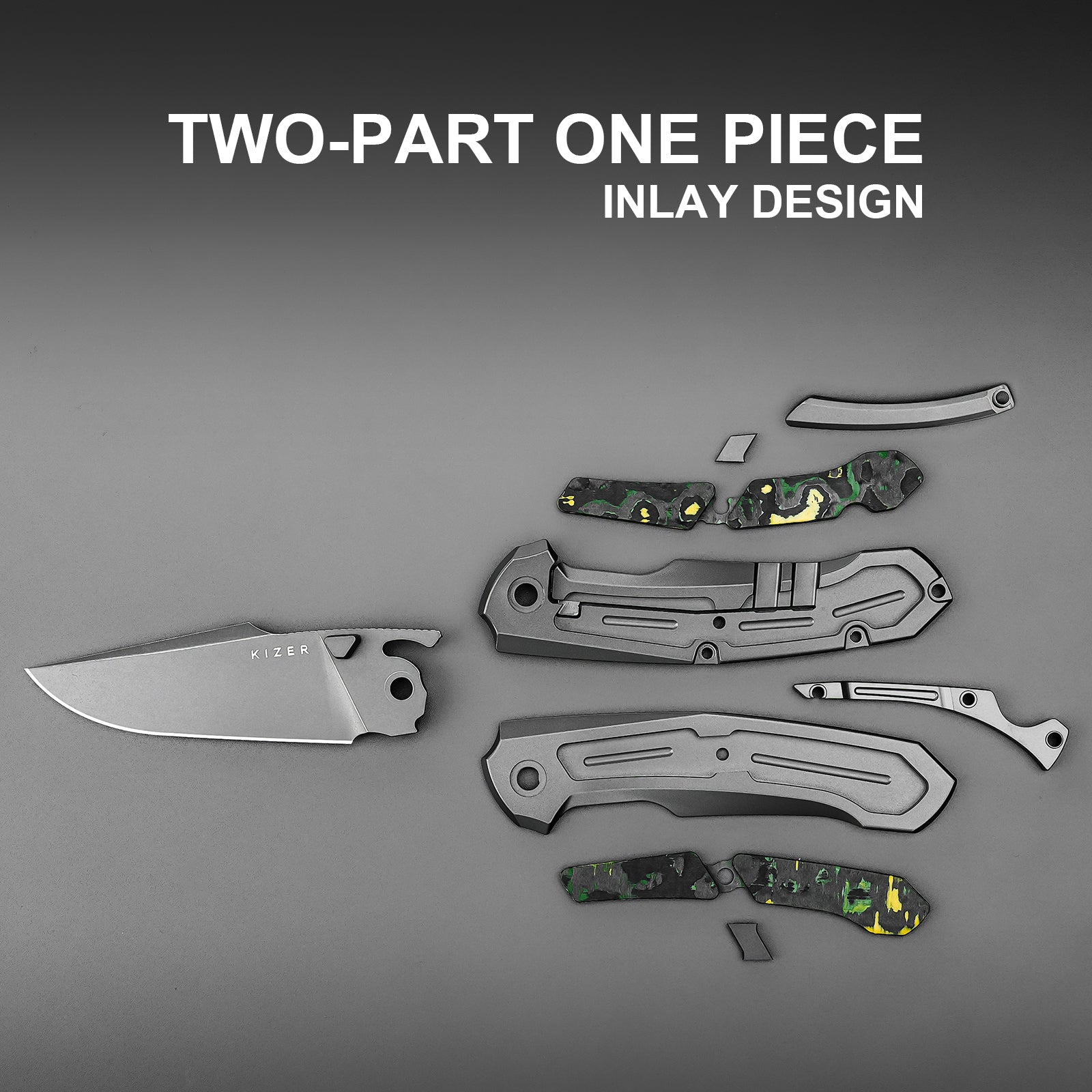 Feweed | S90V | Titanium+ Fat Carbon(Toxic Storm)| KizerB™ 3694A2