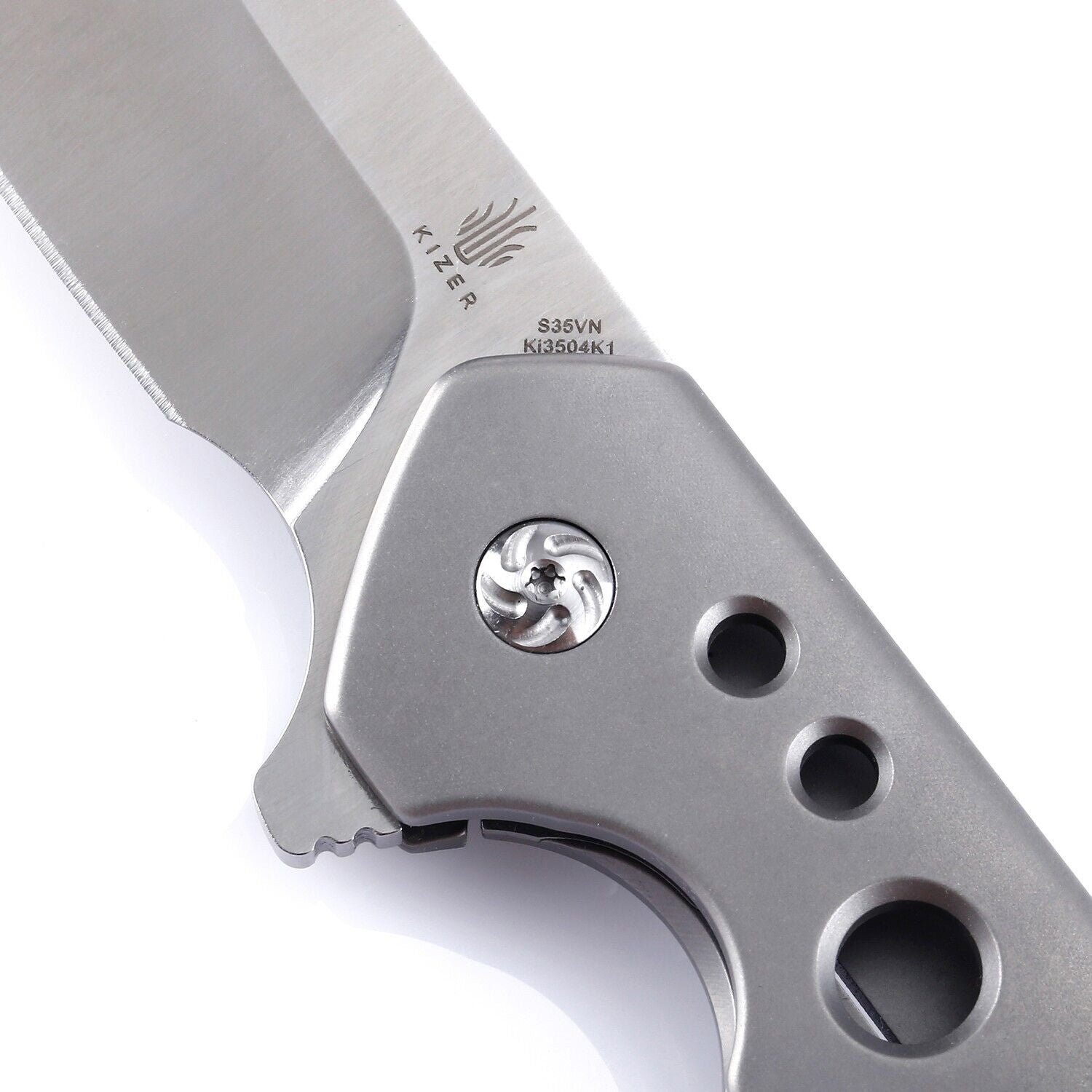 Kizer Guru EDC Folding Knife Titanium Handle S35VN Steel Ki3504K1 (2.97" Satin)