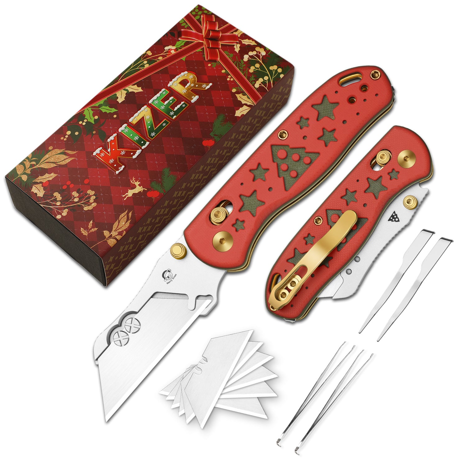 Christmas |Uti BEAR 1 | 5CR15MOV | G10 | Dropbear® Utility Knives | V3619JMC1 | Limited