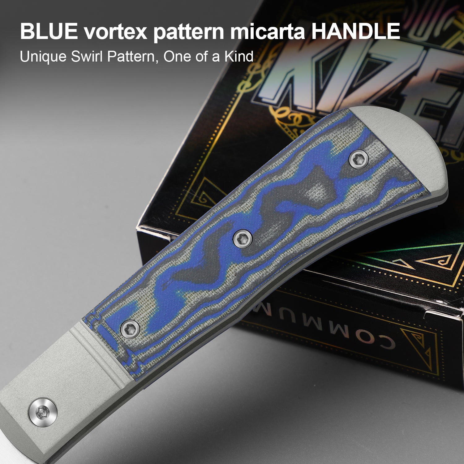 Trestle D | Micarta With Vortex Pattern | Slip Joint | Nitro-V | KizerV™ 3760A2