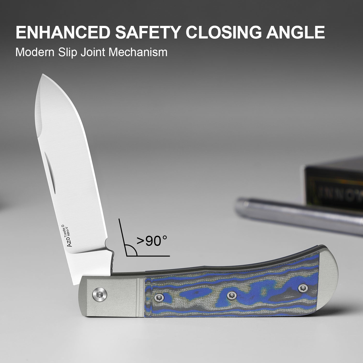 Trestle D | Micarta With Vortex Pattern | Slip Joint | Nitro-V | KizerV™ 3760A2