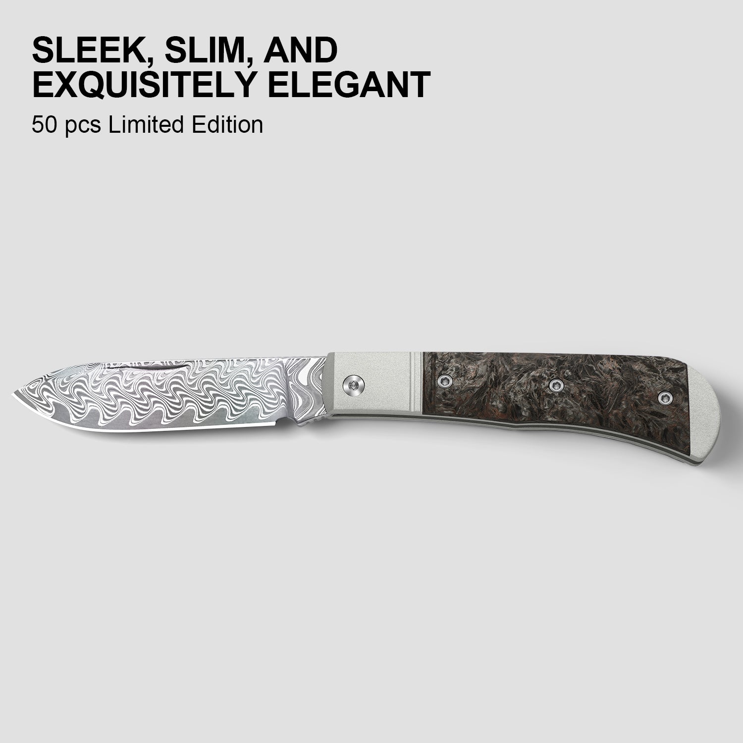 Trestle D With Pac-Bar | Rainbow Damascus | Aluminum & Fat Carbon | Slip Joint | KizerV™ 3760A4