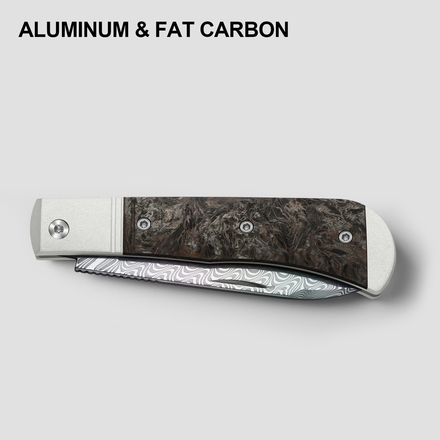 Trestle D With Pac-Bar | Rainbow Damascus | Aluminum & Fat Carbon | Slip Joint | KizerV™ 3760A4