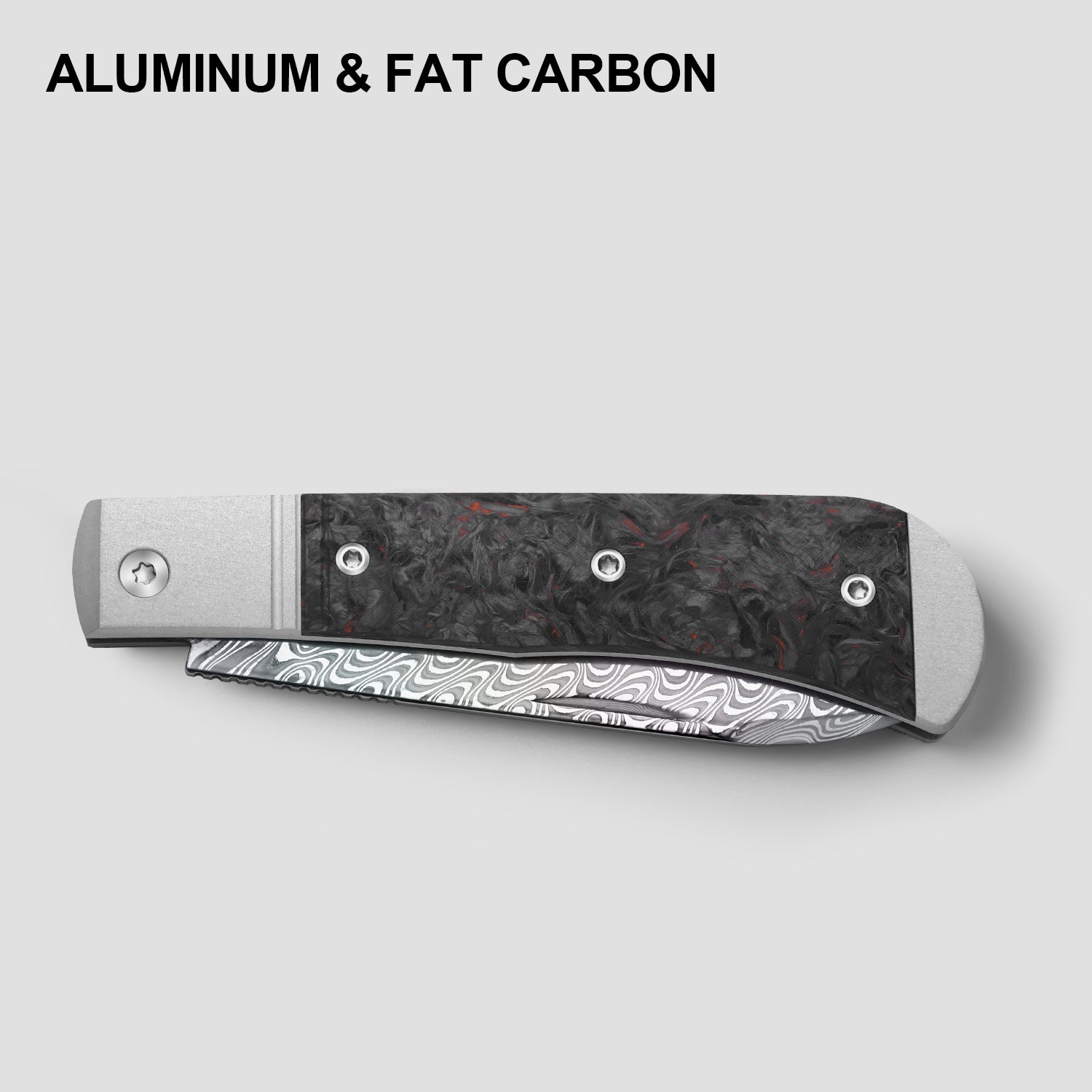 Trestle D With Pac-Bar | Rainbow Damascus | Aluminum & Fat Carbon | Slip Joint | KizerV™ 3760A5