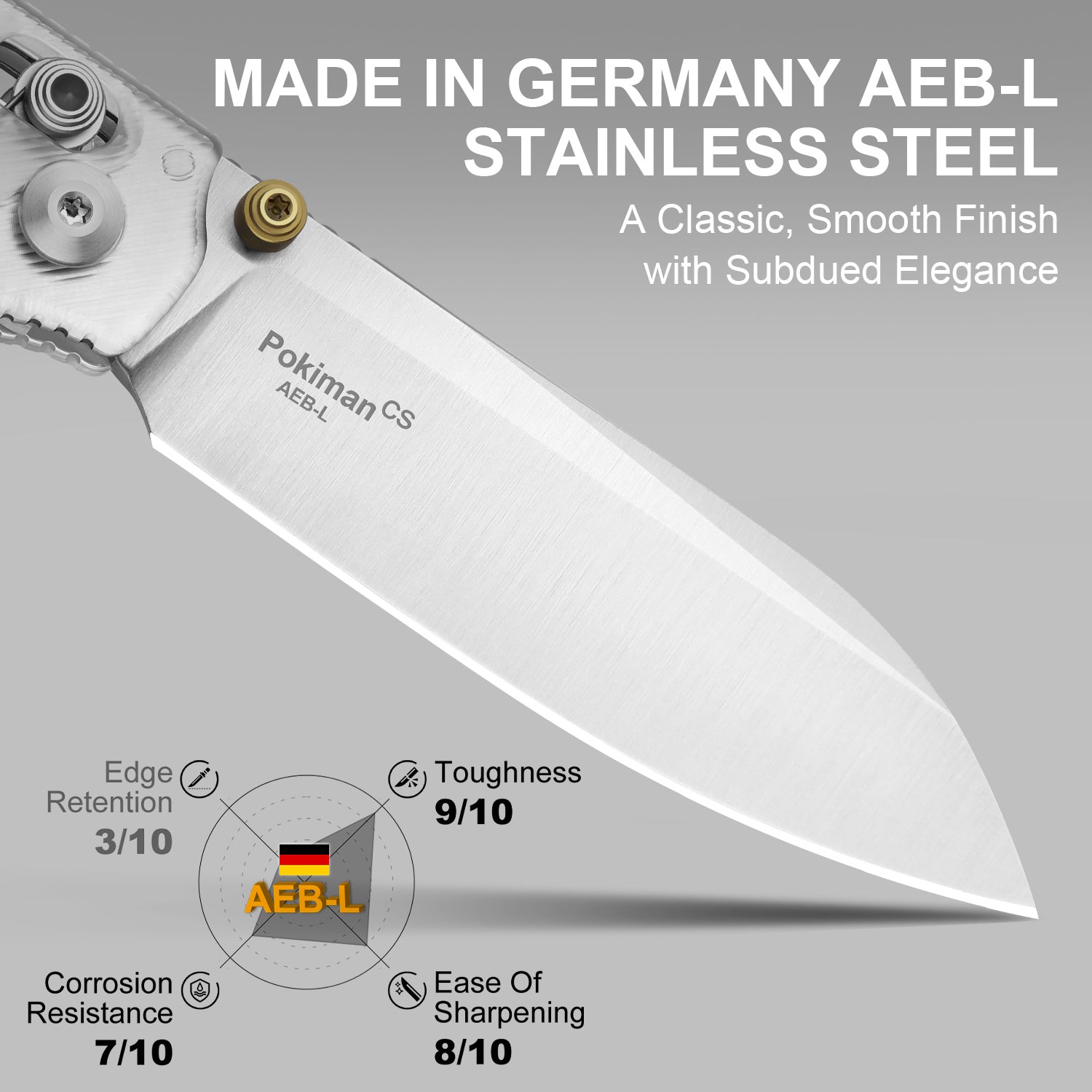 Pokiman CS | Kizer Clutch Lock™ |Sheepsfoot | Four-Finger Full Grip | Clear Acrylic | KizerV™ 3789A5