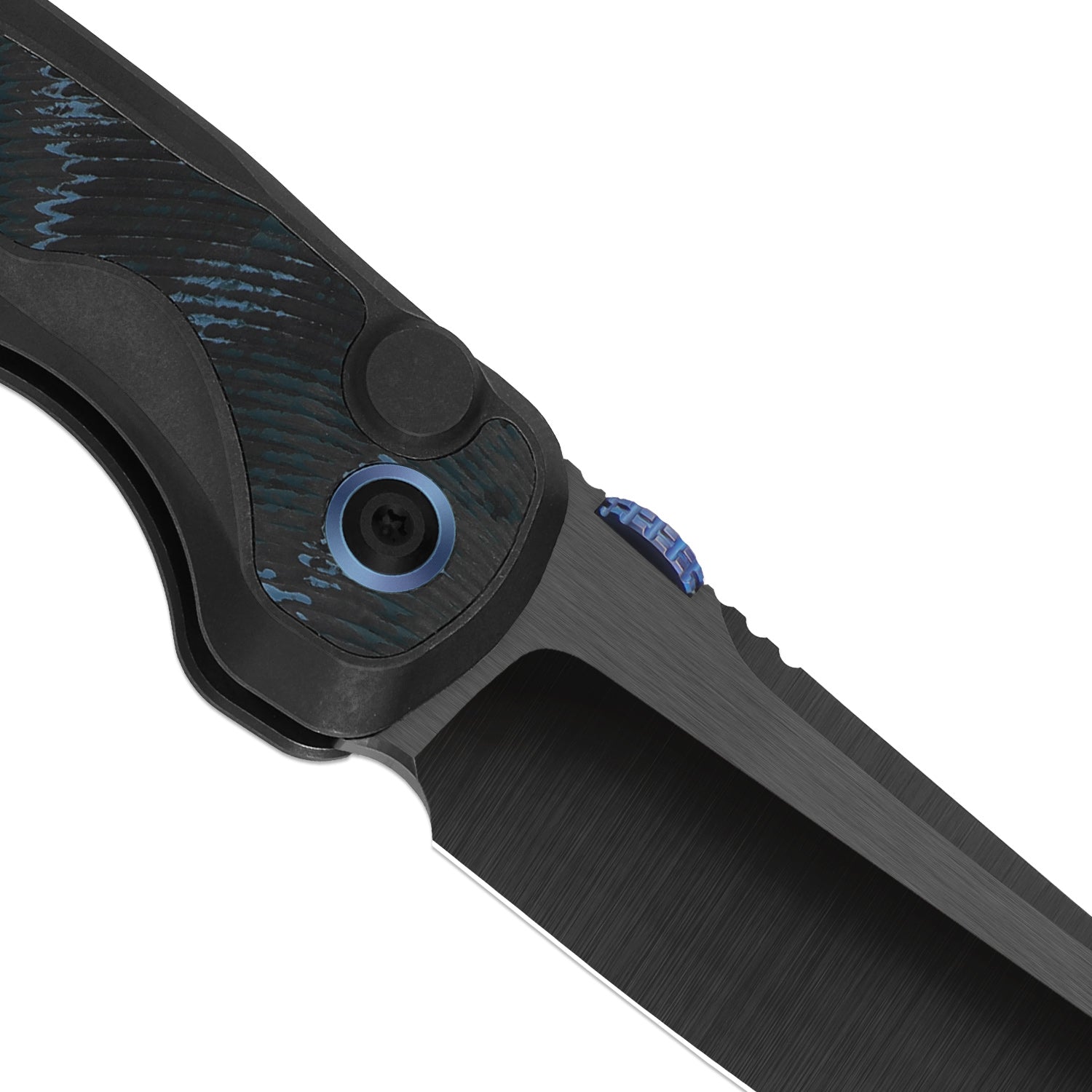 Mithril | KineticFit™ Button Lock | M390 + DLC Ultra + Hand-Brushed | Titanium (DLC Ultra) & Fat Carbon | Exquisite Light | KizerX® FK08A2