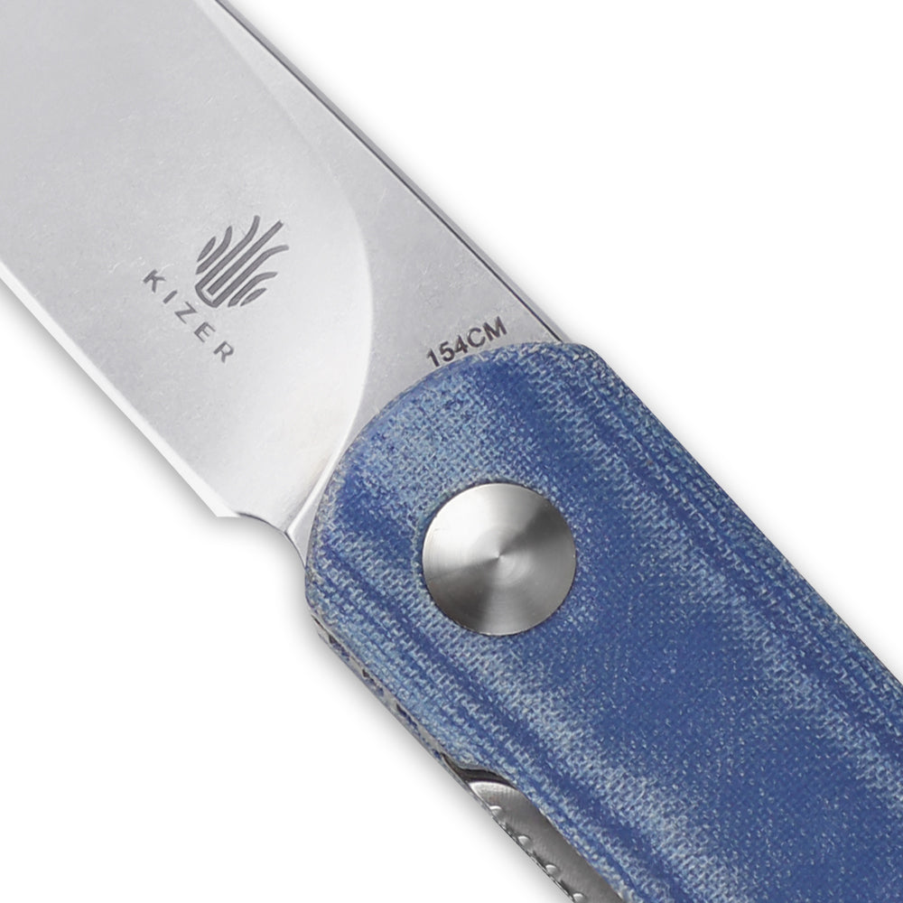 Kizer Feist Blue Denim Micarta V3499C1 (2.8" Stonewash)