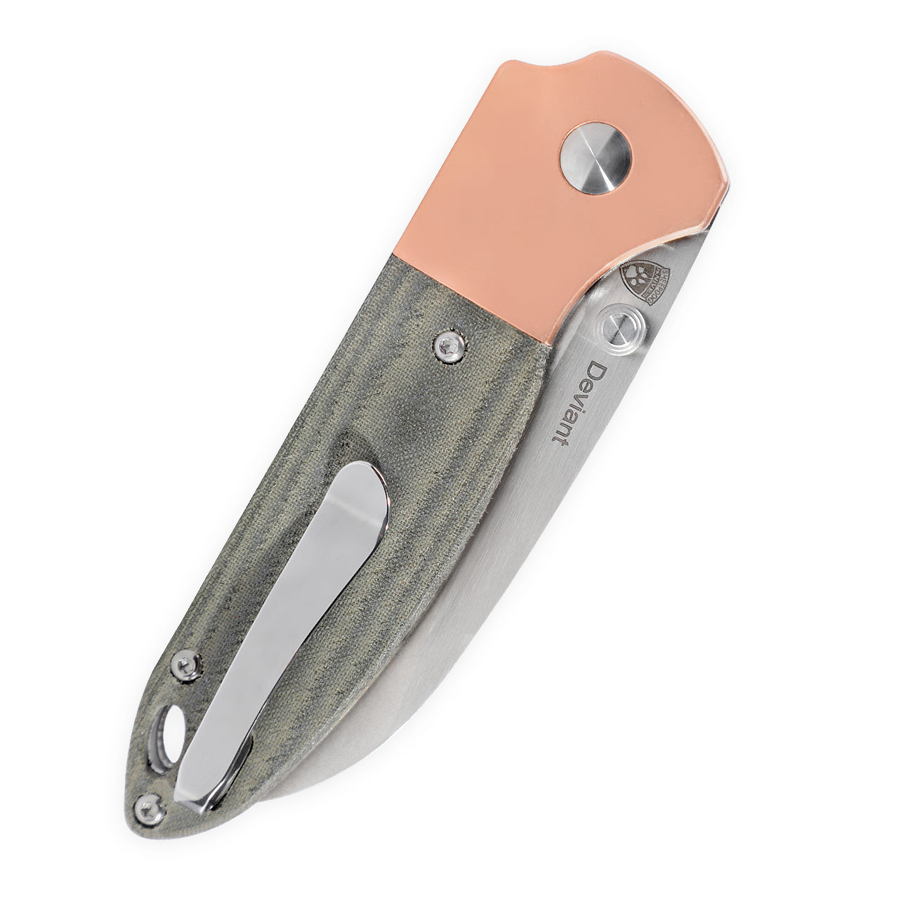 Kizer Deviant Green Micarta&Copper V3575A1 (3" Stonewash)