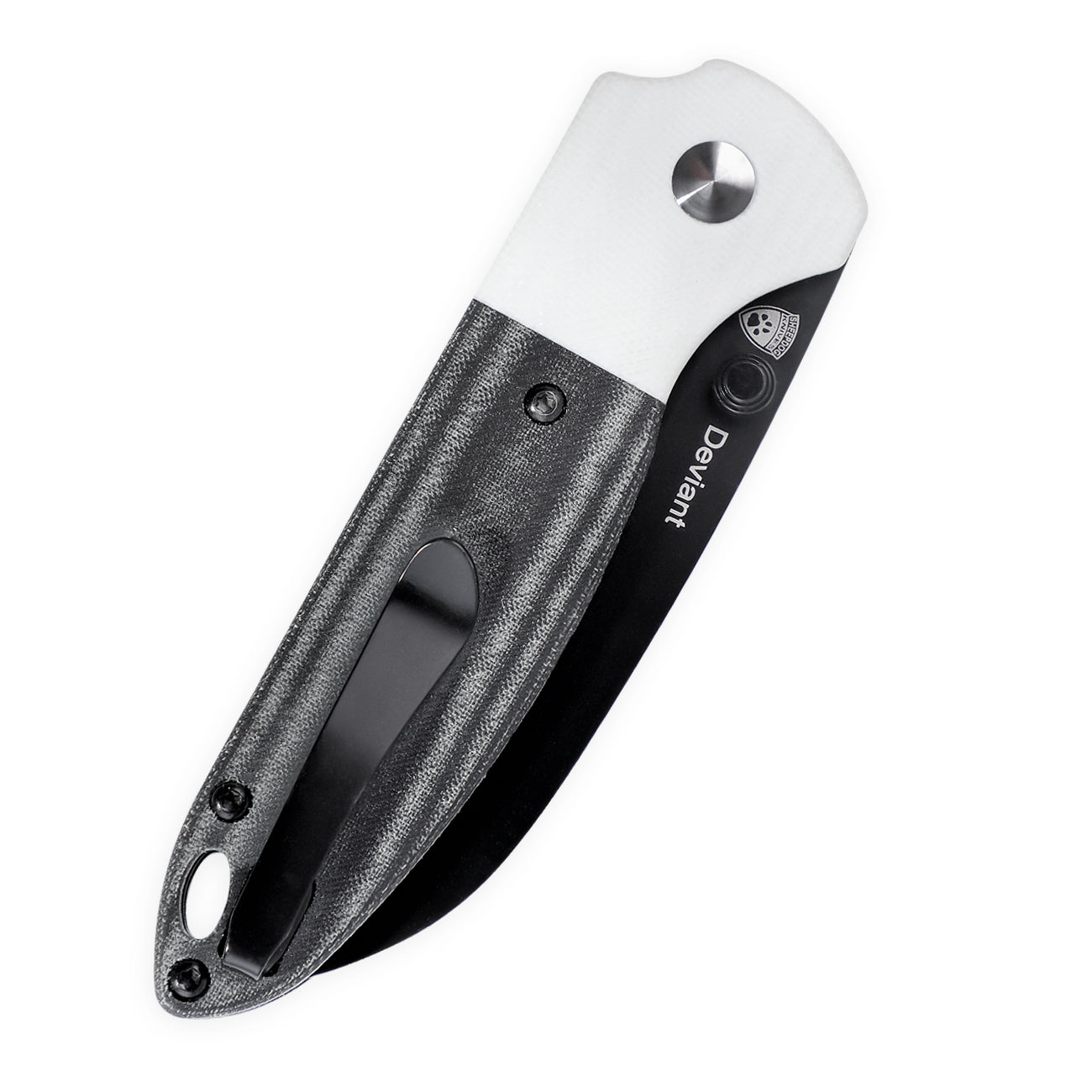 Kizer Deviant Black Micarta& White G10 V3575A2 (3" Black Ti-Coated)