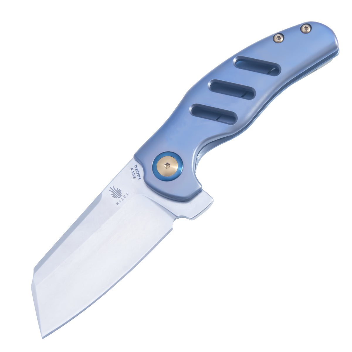Kizer C01c Mini Sheepdog Titanium Blue Ki3488A2 (2.6" Satin)