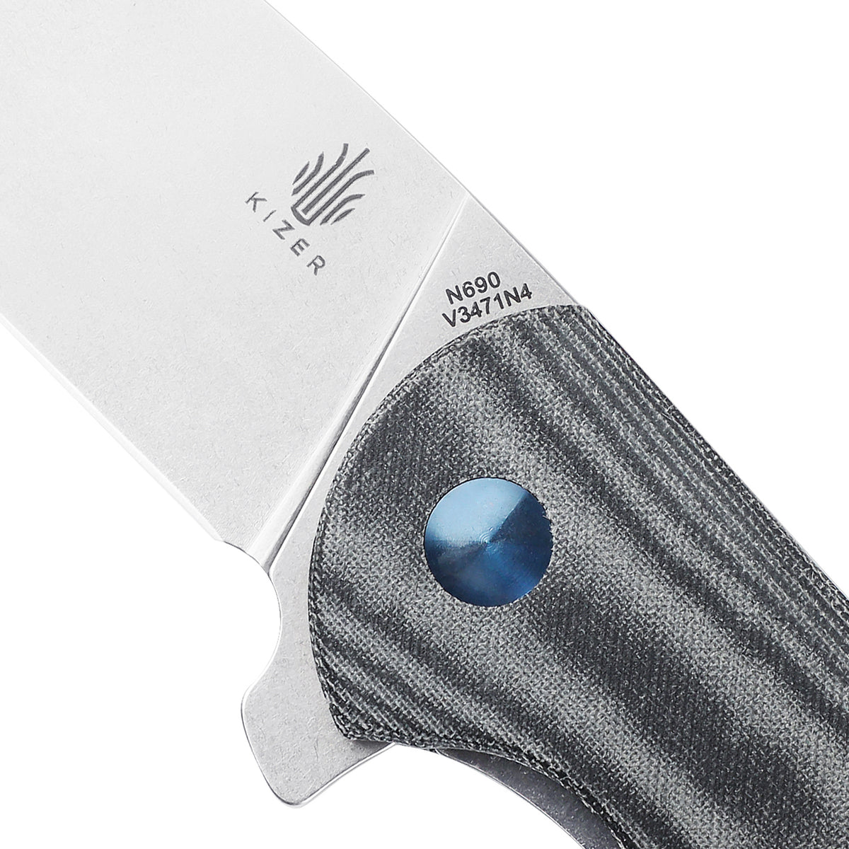 Kizer Laconico Gemini Knife Black Micarta V3471N4 (3.13" Stonewash)