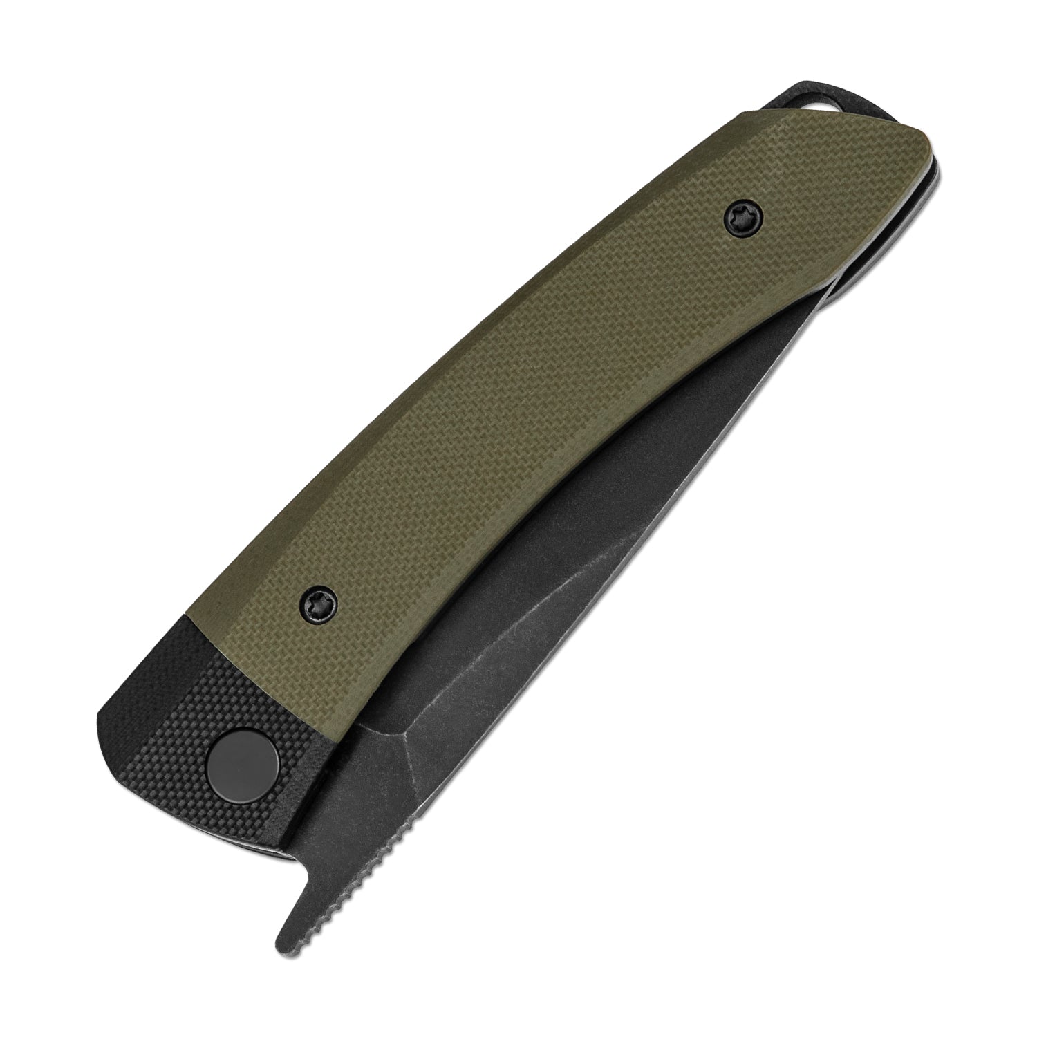 Mini Momo | D2 | Black G10+Olive Green G10 | KizerV™ 3663M2