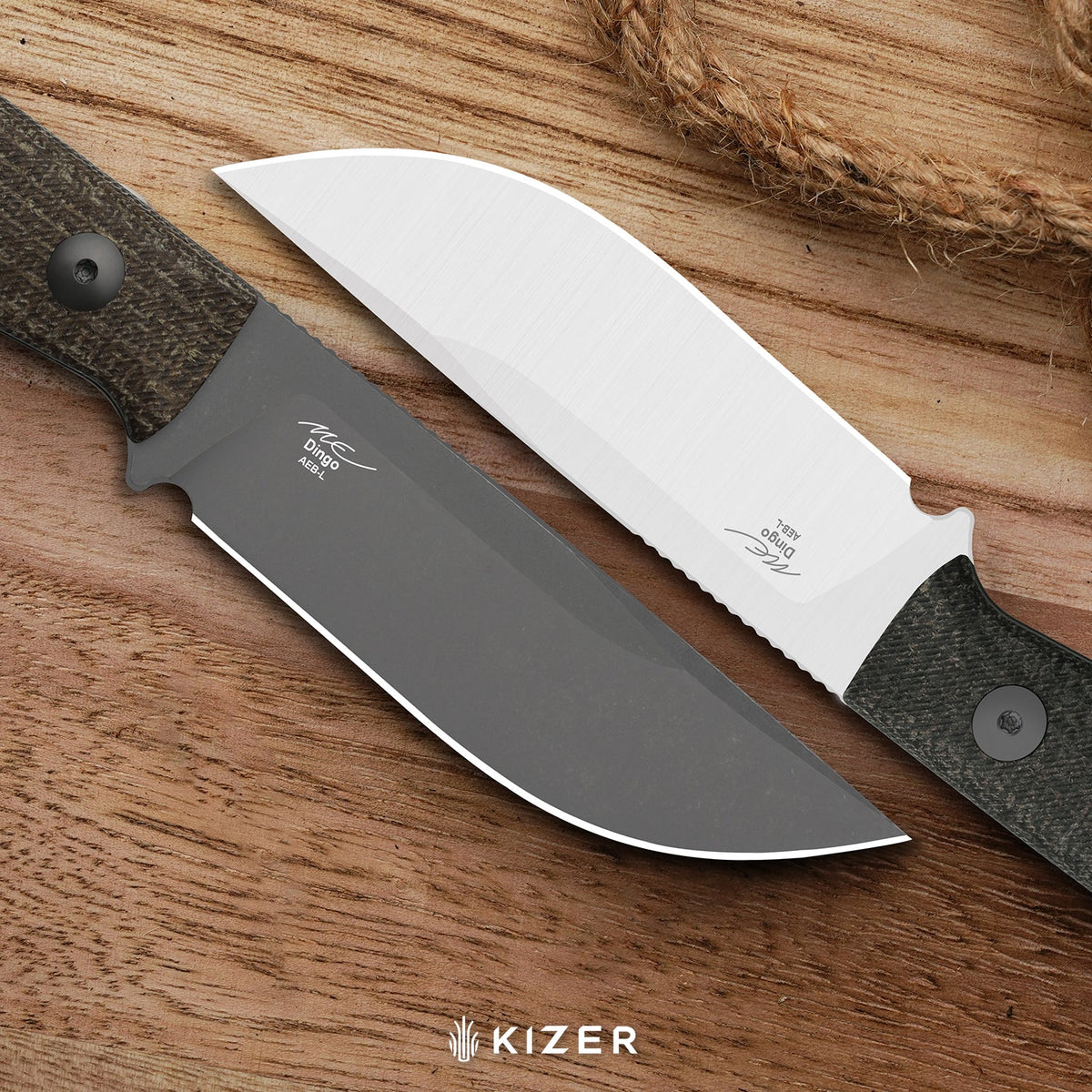 Dingo | Modified Drop Point | AEB-L | Micarta | Satin | KizerV™ 1121A2