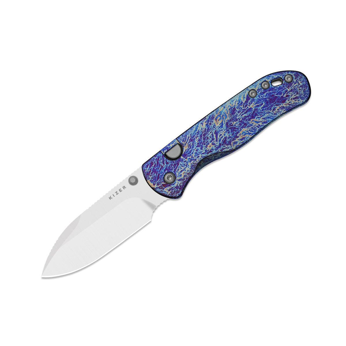 Drop Bear 292 AirTi | Kizer Button Liner Lock™ | M390 + Satin | Etched Pattern Aluminum | KizerB™ 3619.292BDK1  (Limited Release)