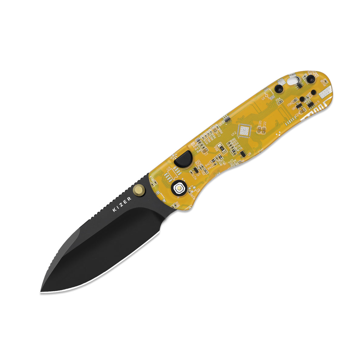 Drop Bear 2 PCB | Kizer Button Liner Lock™ | CPM Cruwear | Resin & PCB | Black PVD Coating | KizerB™ 3619BDA9