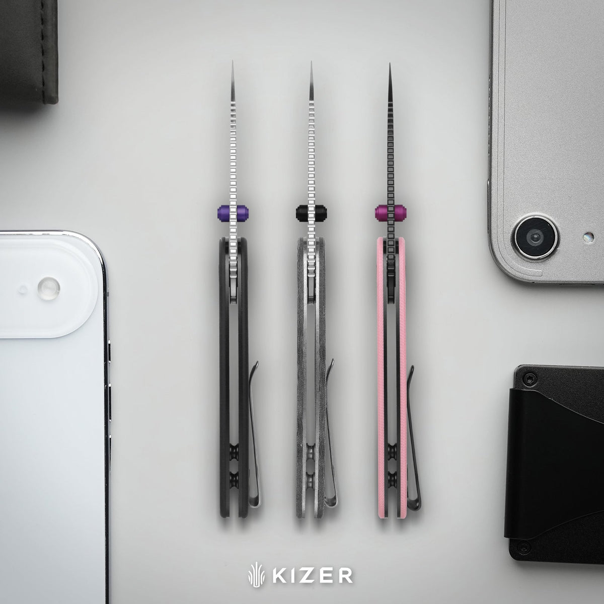 Microbe DSJ AirTi | Detent Slip Joint | Aluminum | S35VN +Satin | KizerB™ 2742DSJA1