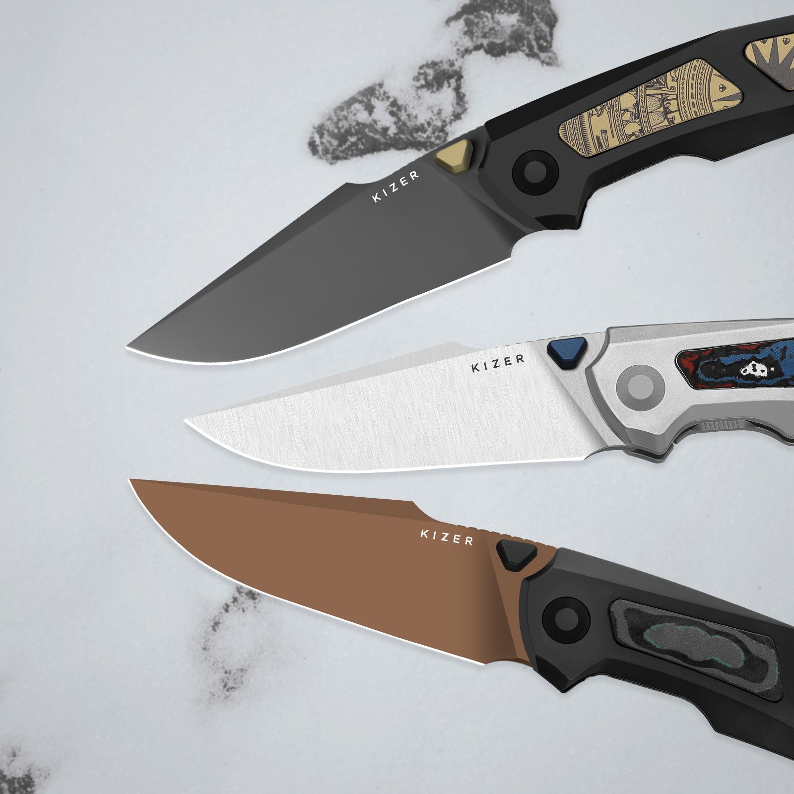 Feweed XL | S90V | Harpoon Blade | Titanium & Fat Carbon Nebula | Kize