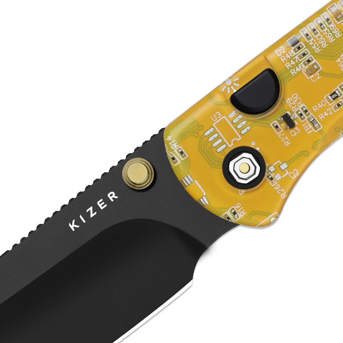 Drop Bear 2 PCB | Kizer Button Liner Lock™ | CPM Cruwear | Resin & PCB | Black PVD Coating | KizerB™ 3619BDA9