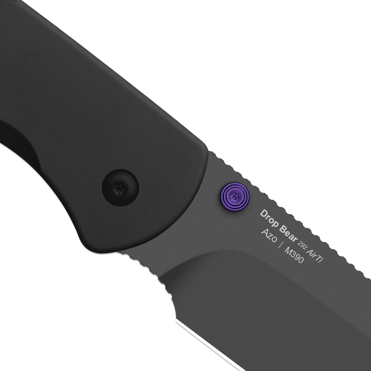 Drop Bear 292 AirTi | Kizer Button Liner Lock™ | M390 + Gray PVD Coating | Black Milled Aluminum | KizerB™ 3619.292BD3