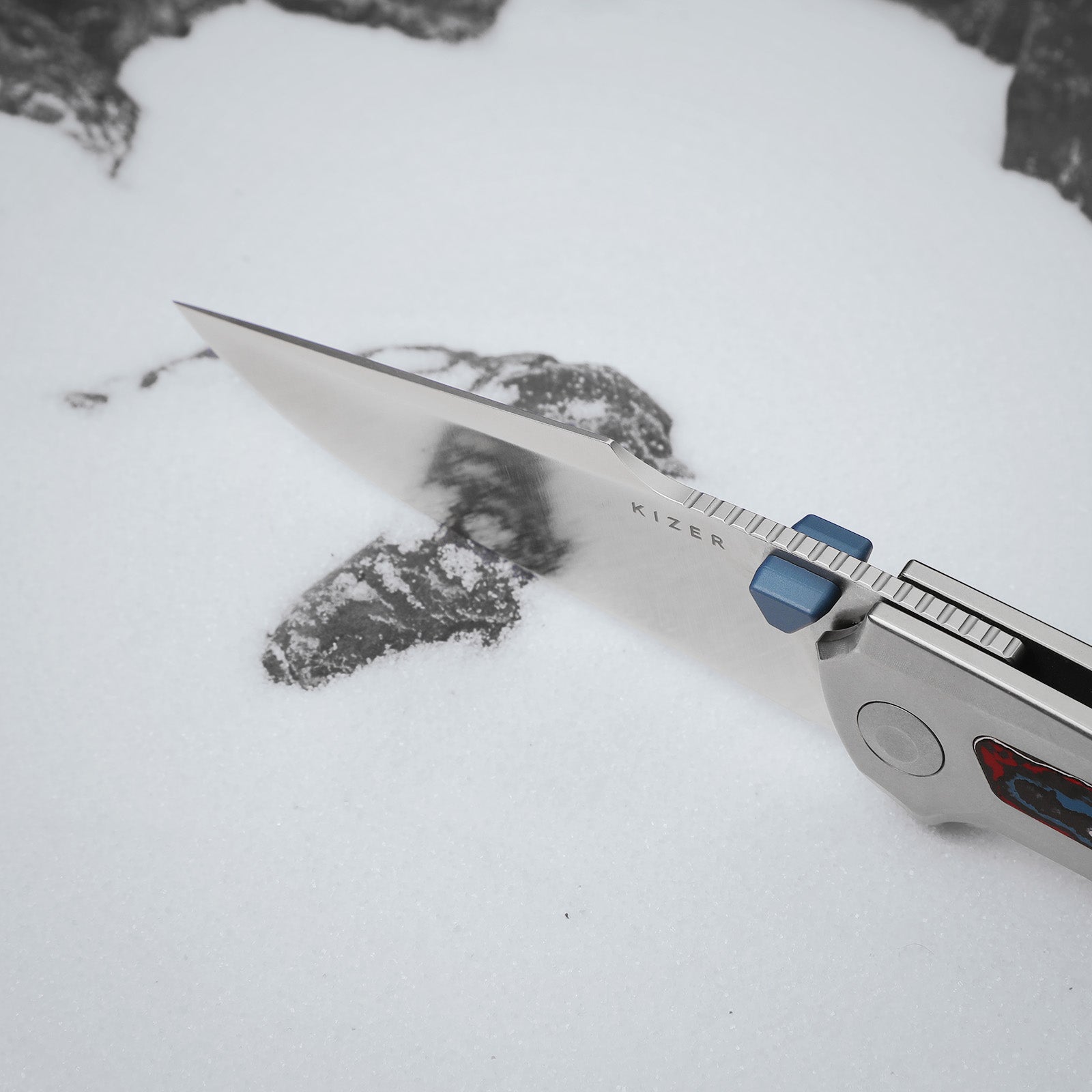 Feweed XL | S90V | Harpoon Blade | Titanium & Fat Carbon Nebula | KizerB™ 4694A2