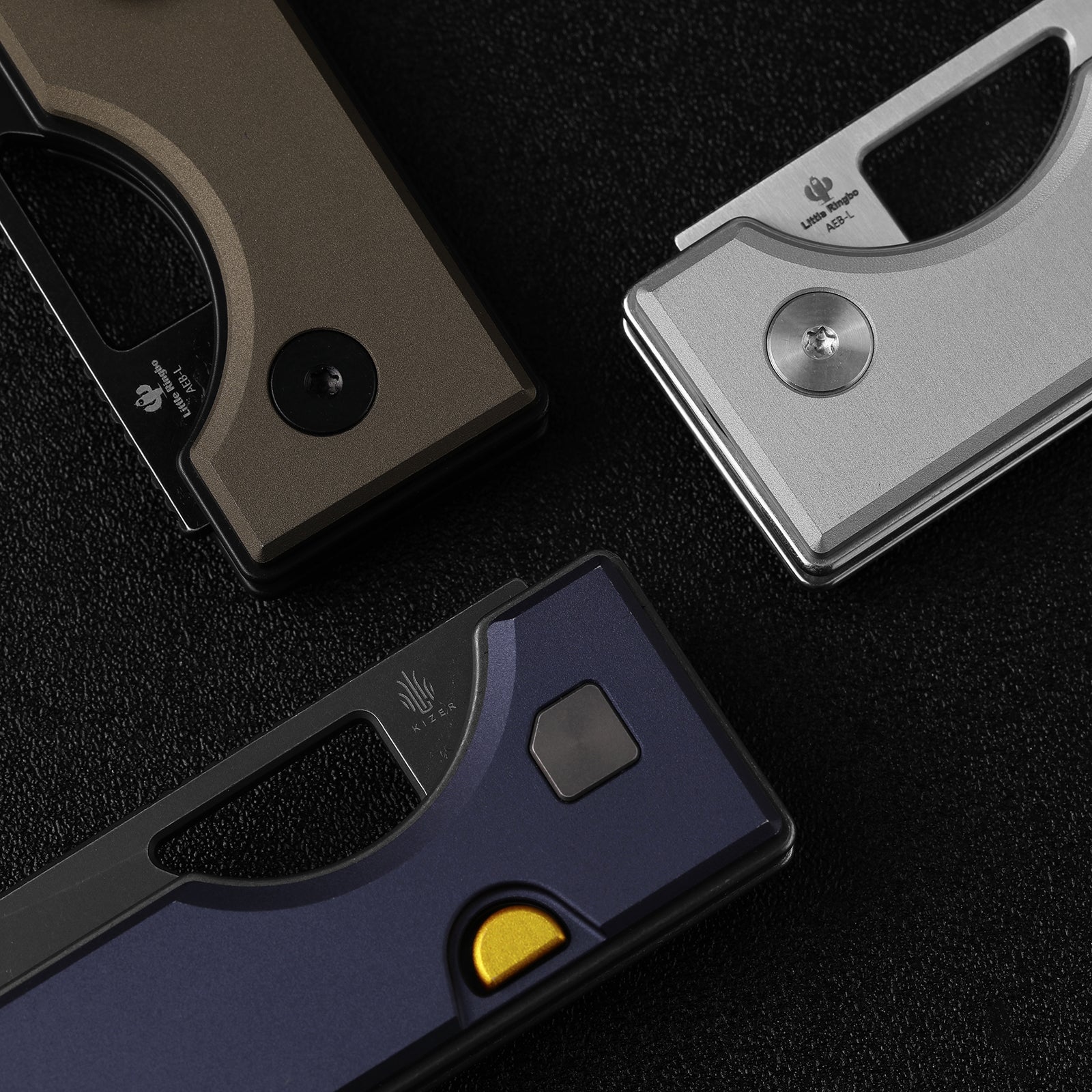 Little Ringbo | Kizer Button Liner Lock™ | Aluminum | AEB-L PVD Coating & Stonewashed | KizerV™ 3708A3
