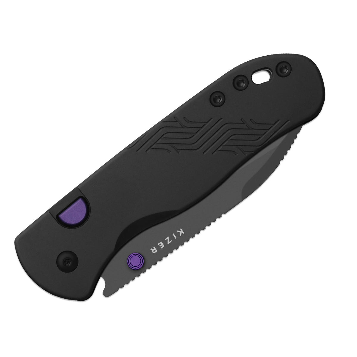 Drop Bear 292 AirTi | Kizer Button Liner Lock™ | M390 + Gray PVD Coating | Black Milled Aluminum | KizerB™ 3619.292BD3