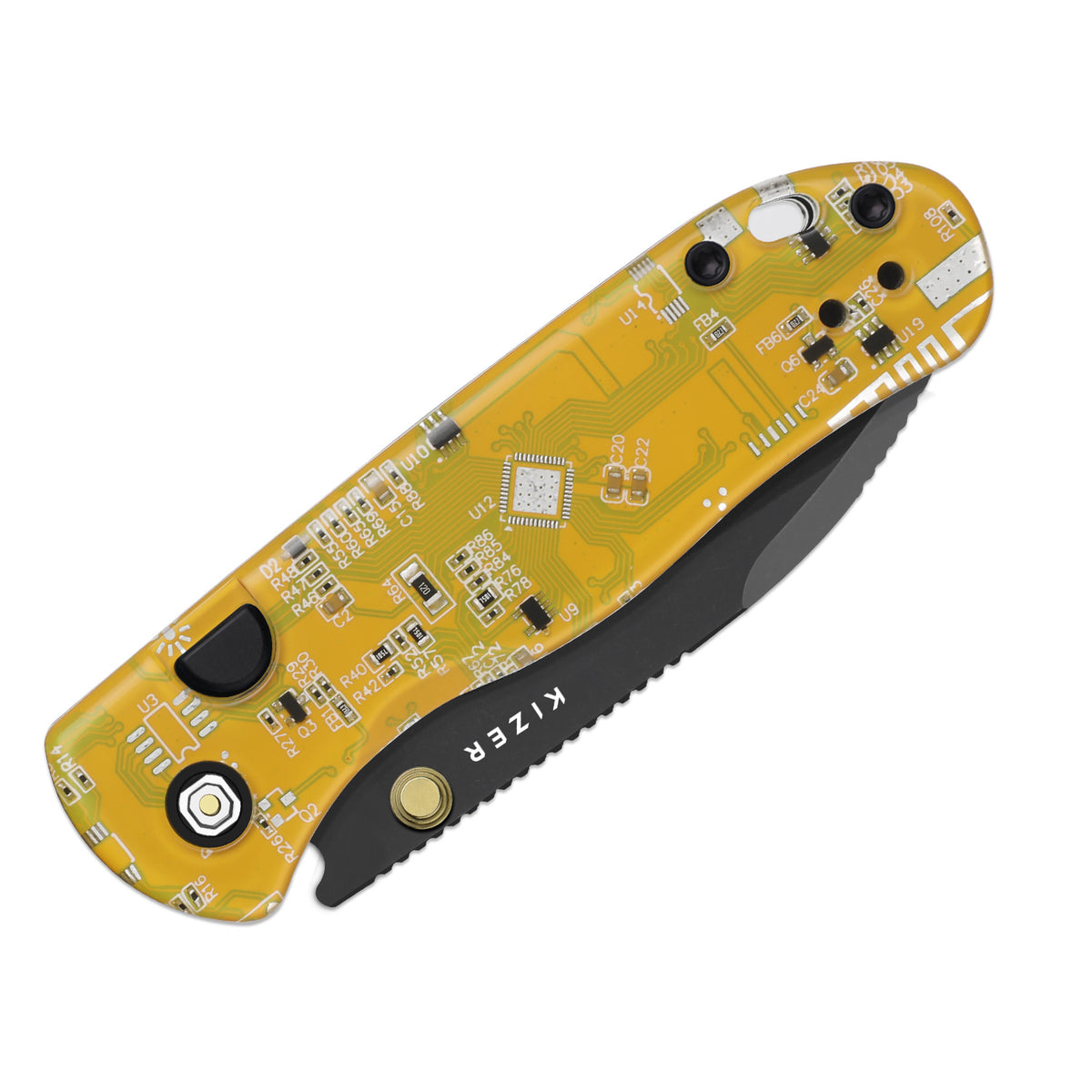 Drop Bear 2 PCB | Kizer Button Liner Lock™ | CPM Cruwear | Resin & PCB | Black PVD Coating | KizerB™ 3619BDA9