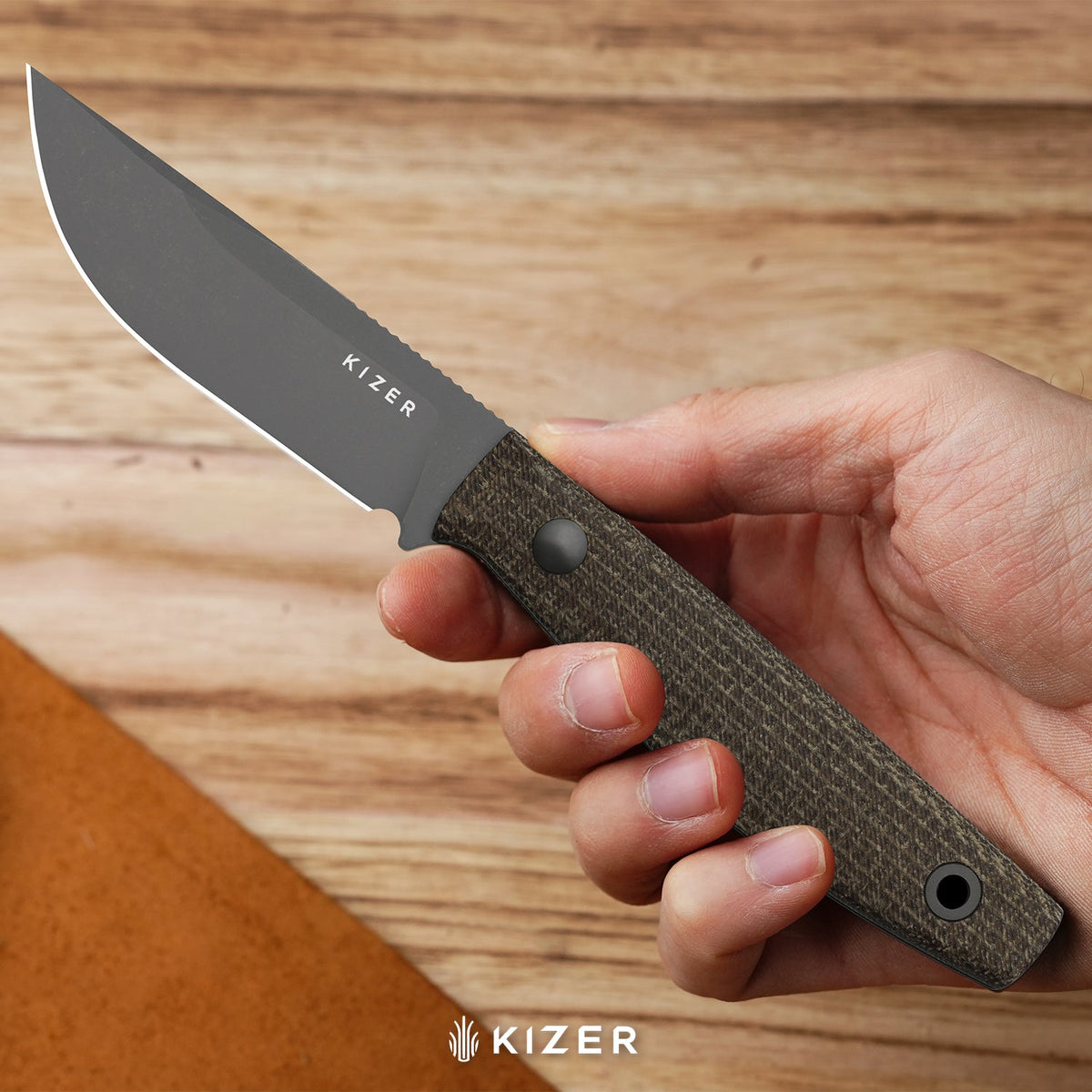 Dingo | Modified Drop Point | AEB-L | Micarta | Satin | KizerV™ 1121A2
