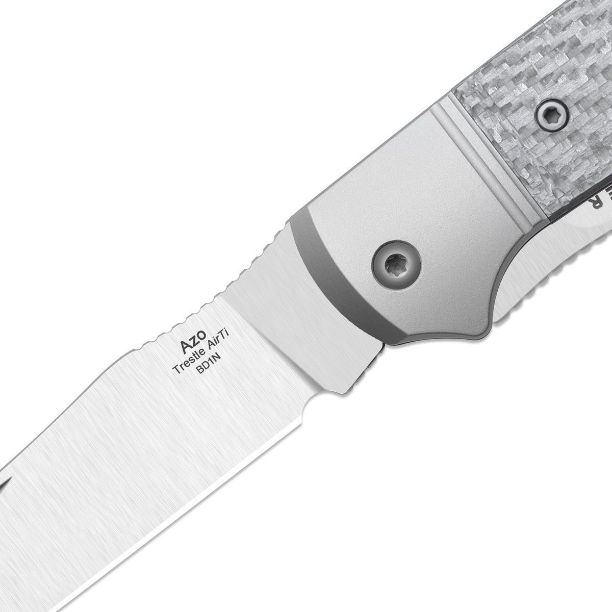 Trestle TP AirTi | BD1N Dual-Blade Clip Point & Spey Point | KStop™ 105° Half-Stop Trapper | Aluminum & Carbon Fiber | KizerB™ 3761TPA1
