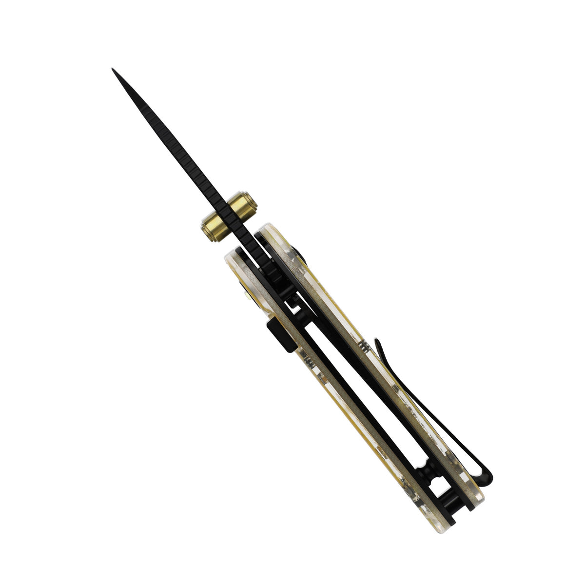 Microbe PCB | Kizer Button Liner Lock™ | CPM Rex45 | Resin & PCB | Black PVD Coating | KizerB™ 2742BDA3