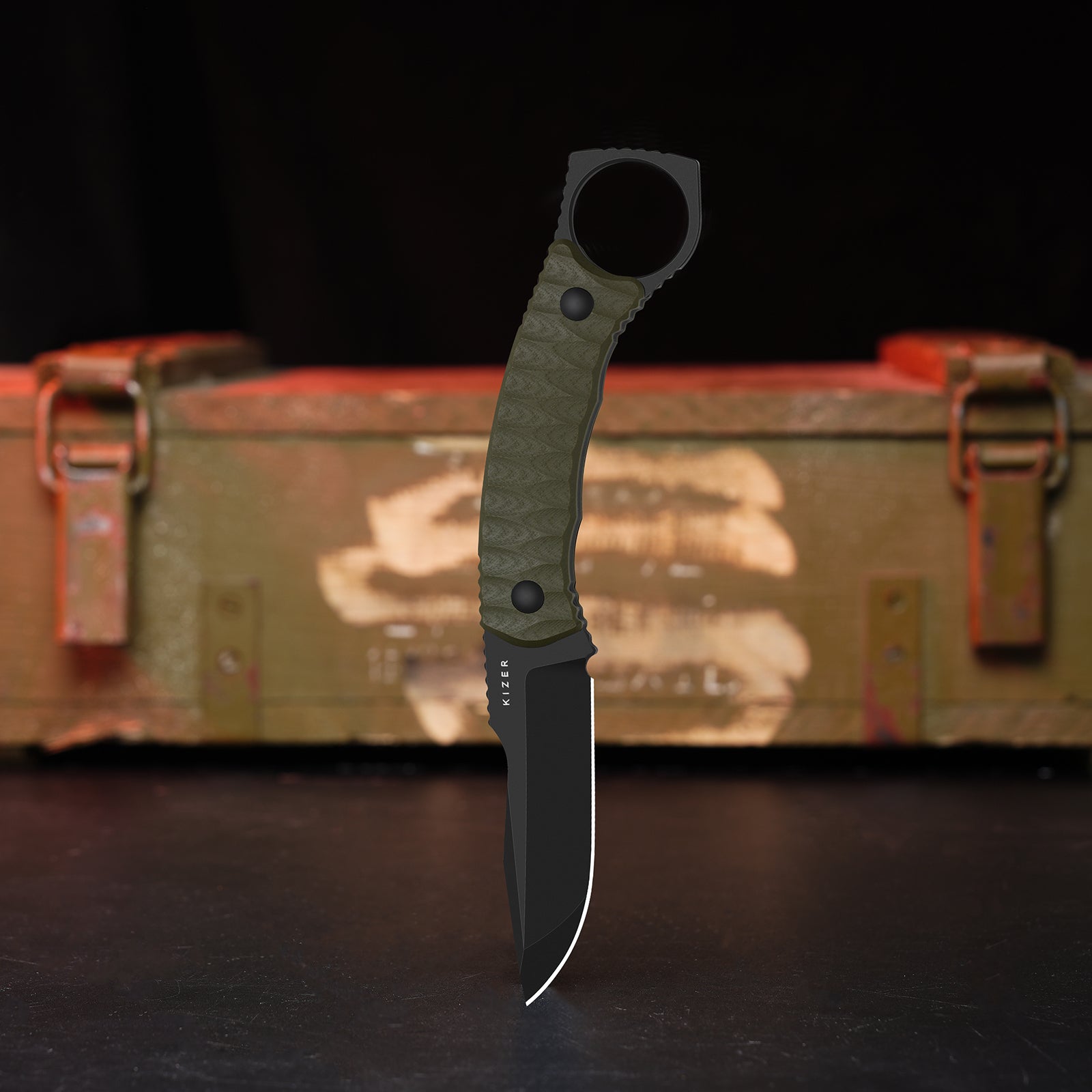 Billy Bones | Deep-Grooved G10 Handle｜Lightweight Tactical | AEB-L | Fixed Blade | KizerV™ 1115A1