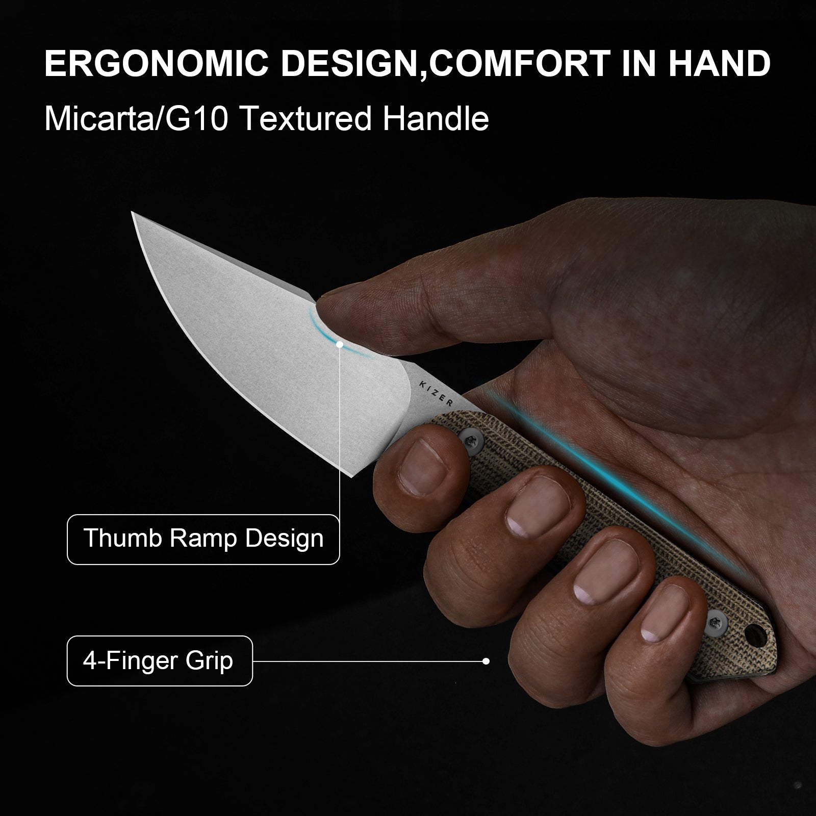 Mini Harpoon | AEB-L | Micarta | KizerV™ 1040S7