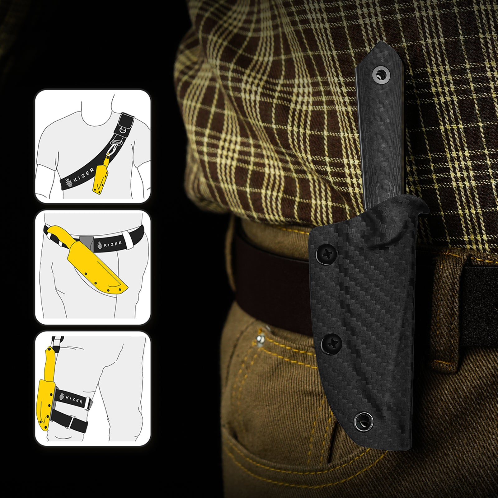 Mini Harpoon | M390 | Carbon Fiber | KizerB™ 1040S8