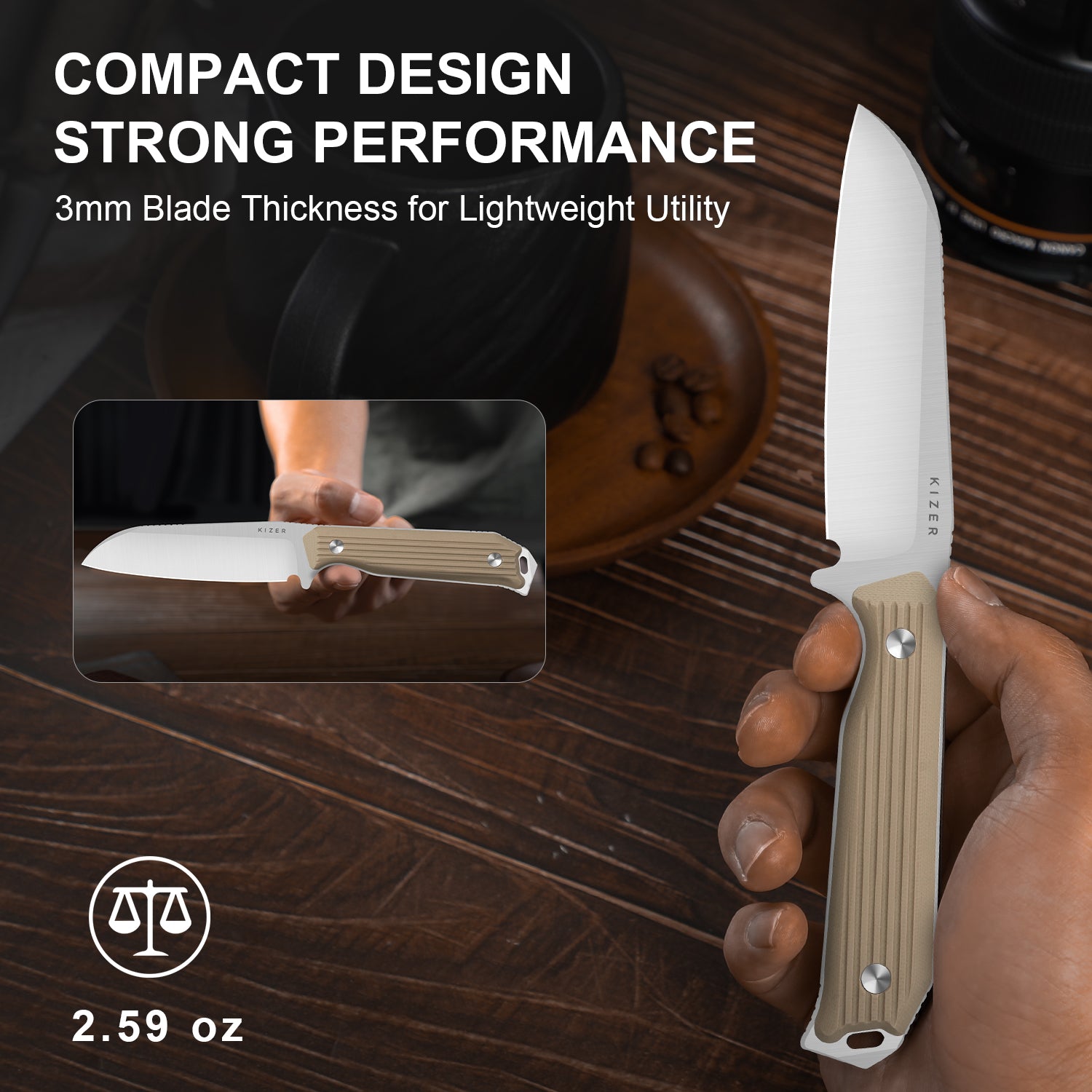 Begleiter® Fix | AEB-L+Hollow Grind | G10 | Hollow Grind | KizerV™ 1045MS2