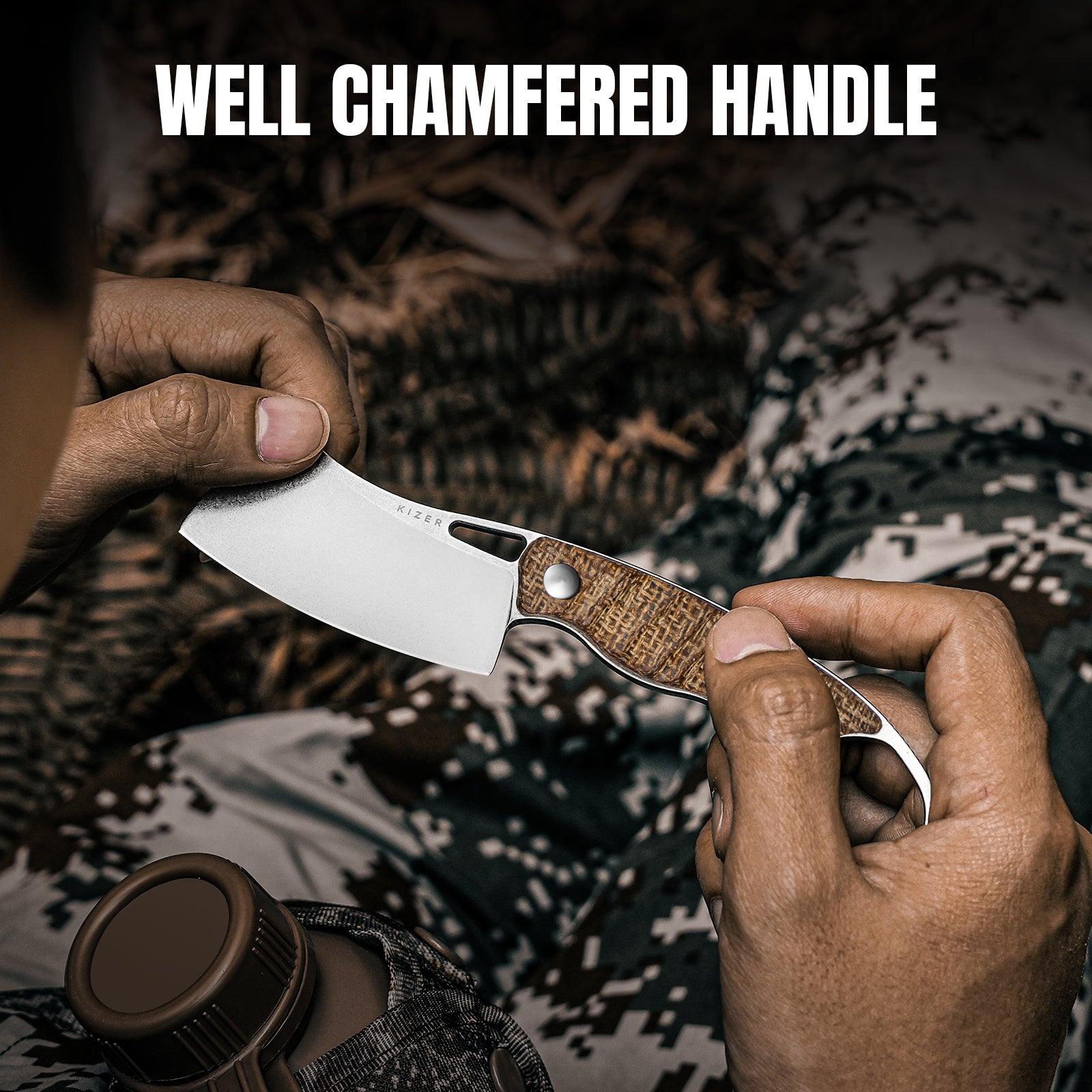 Little Rhino | AEB-L | Burlap Micarta | 1065A4