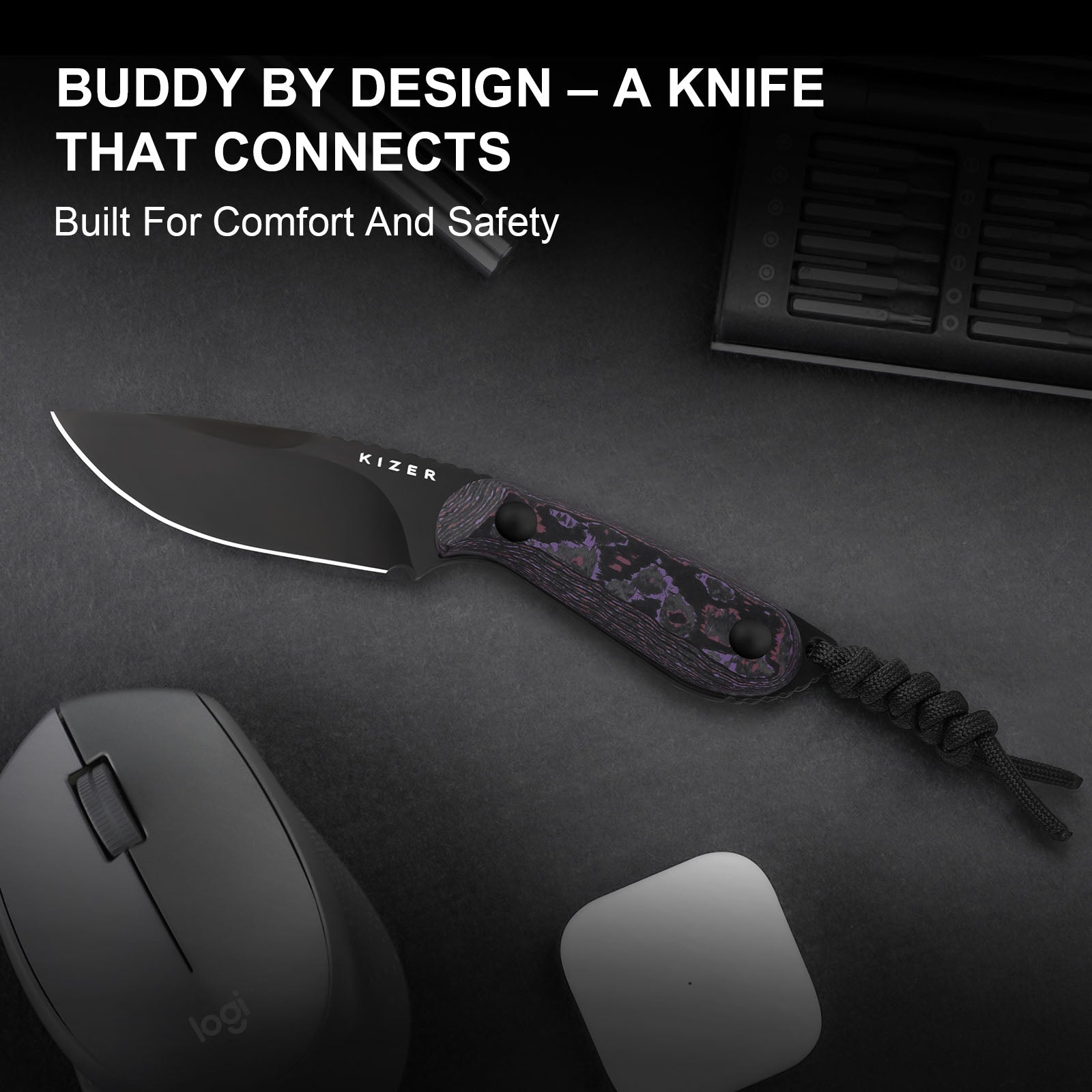 BUDDY 3 inchj 4V Fat Carbon Purple Haze 1081A10-Kizer