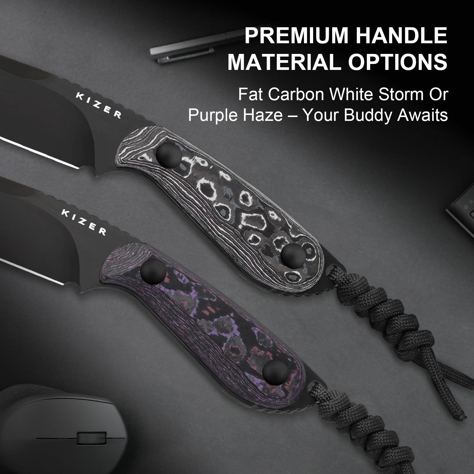 BUDDY | M390 | Fat Carbon White Storm | 1081A9