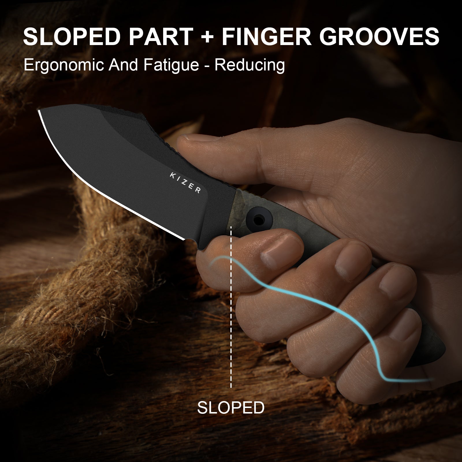 Rook | 10V | Richlite | Fixed Blade | 1090A1