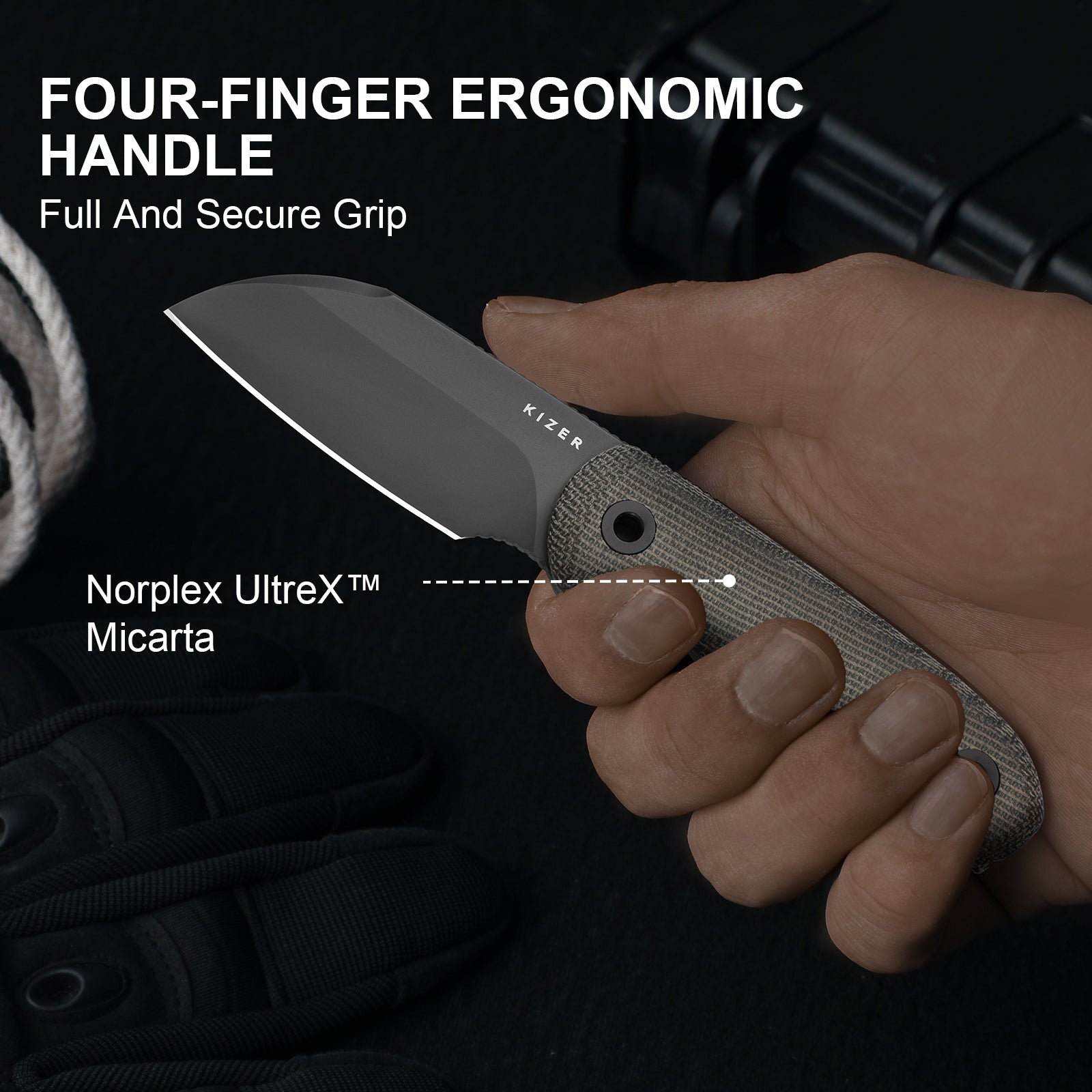 Drop Bear Fix 2.6 inch S45VN Norplex UltreX Micarta 1093A3-Kizer