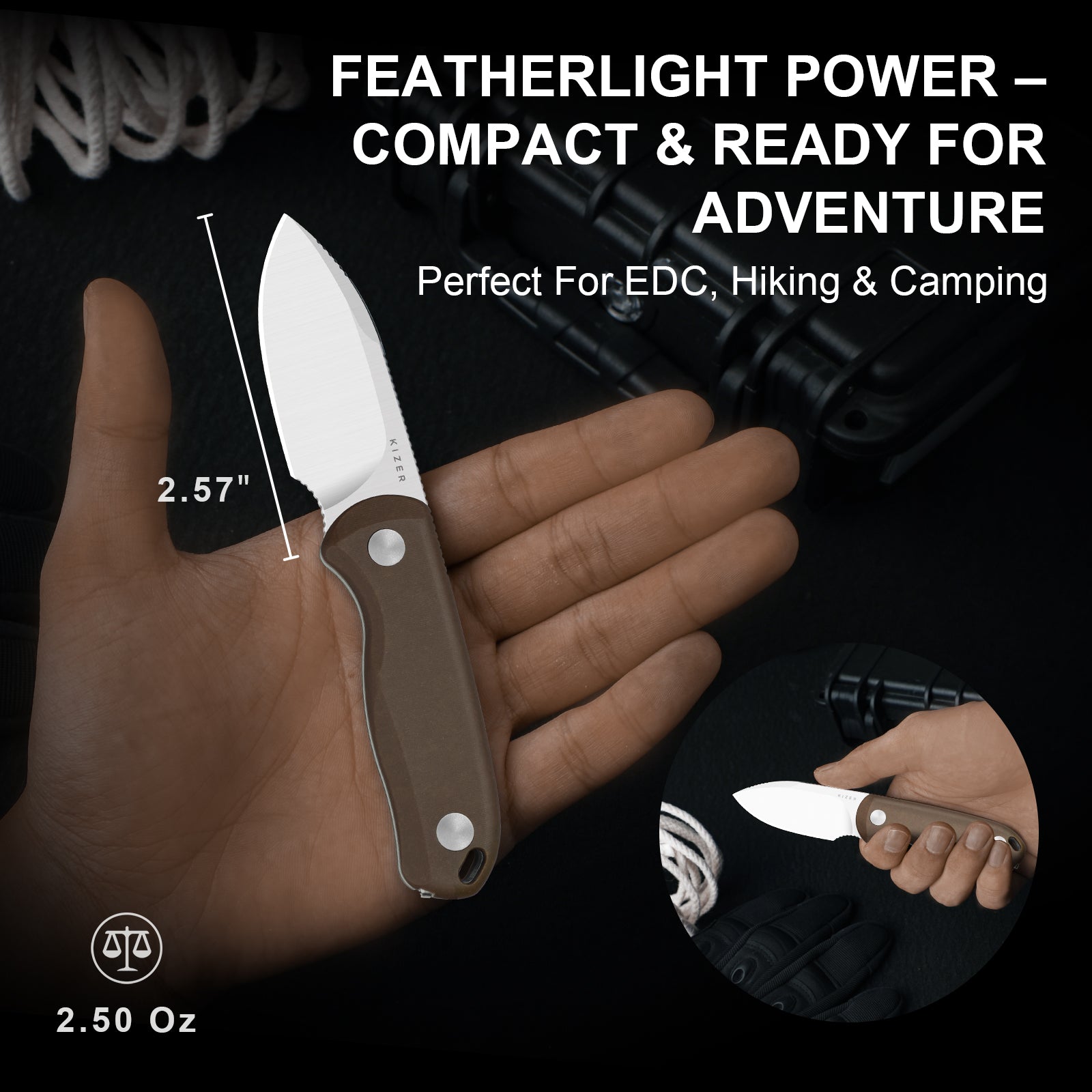 Drop Bear® Fix | Norplex UltreX™ Micarta | 14C28N | KizerV™ 1094A2