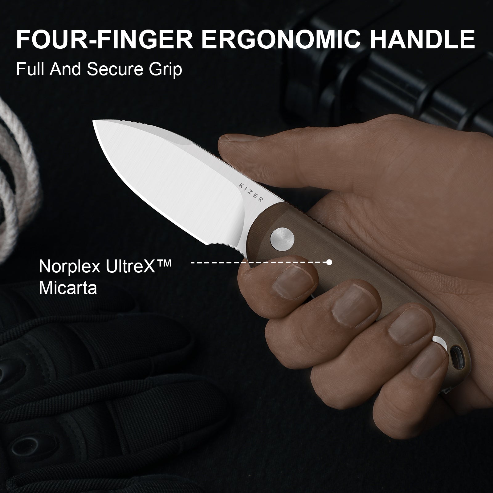 Drop Bear Fix 2.6 inch 14C28N Norplex UltreX Micarta 1094A2-Kizer