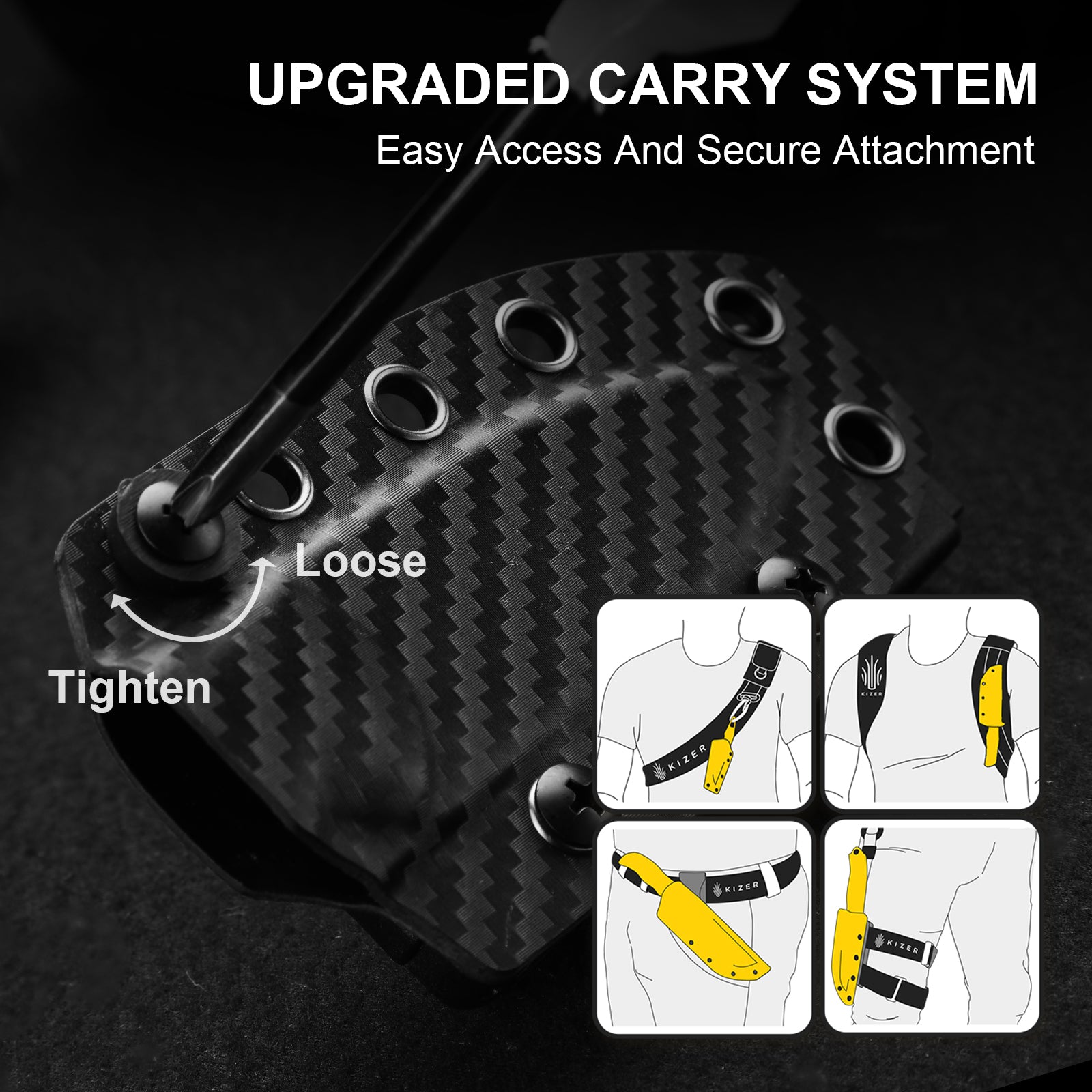 Drop Bear Fix 2.6 inch M390 Carbon Fiber 1094A3-Kizer