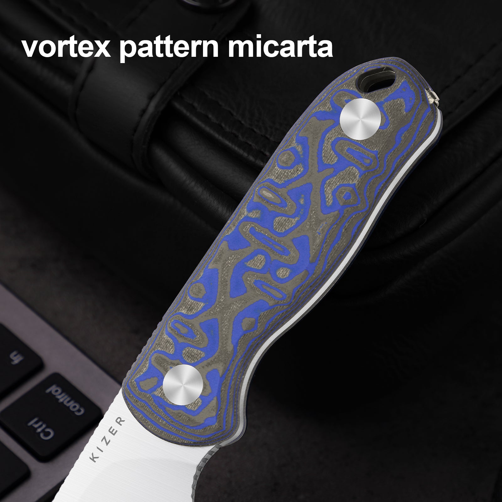 Drop Bear® Fix | Micarta With Vortex Pattern | 14C28N | KizerV™ 1094PR1