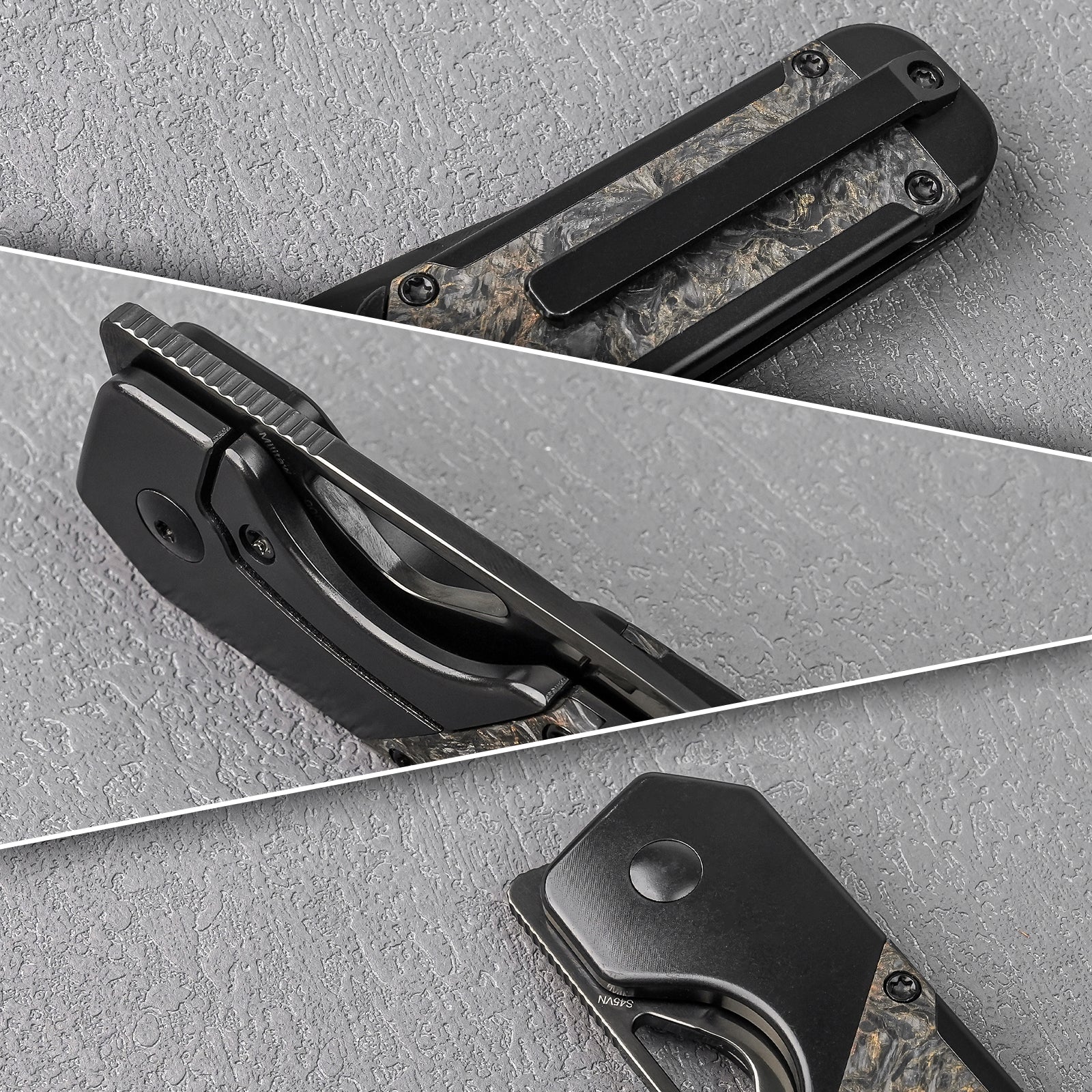 Militaw® | S45VN | Polished DLC | Titanium & Fatcarbon | KizerB™ 3634A3