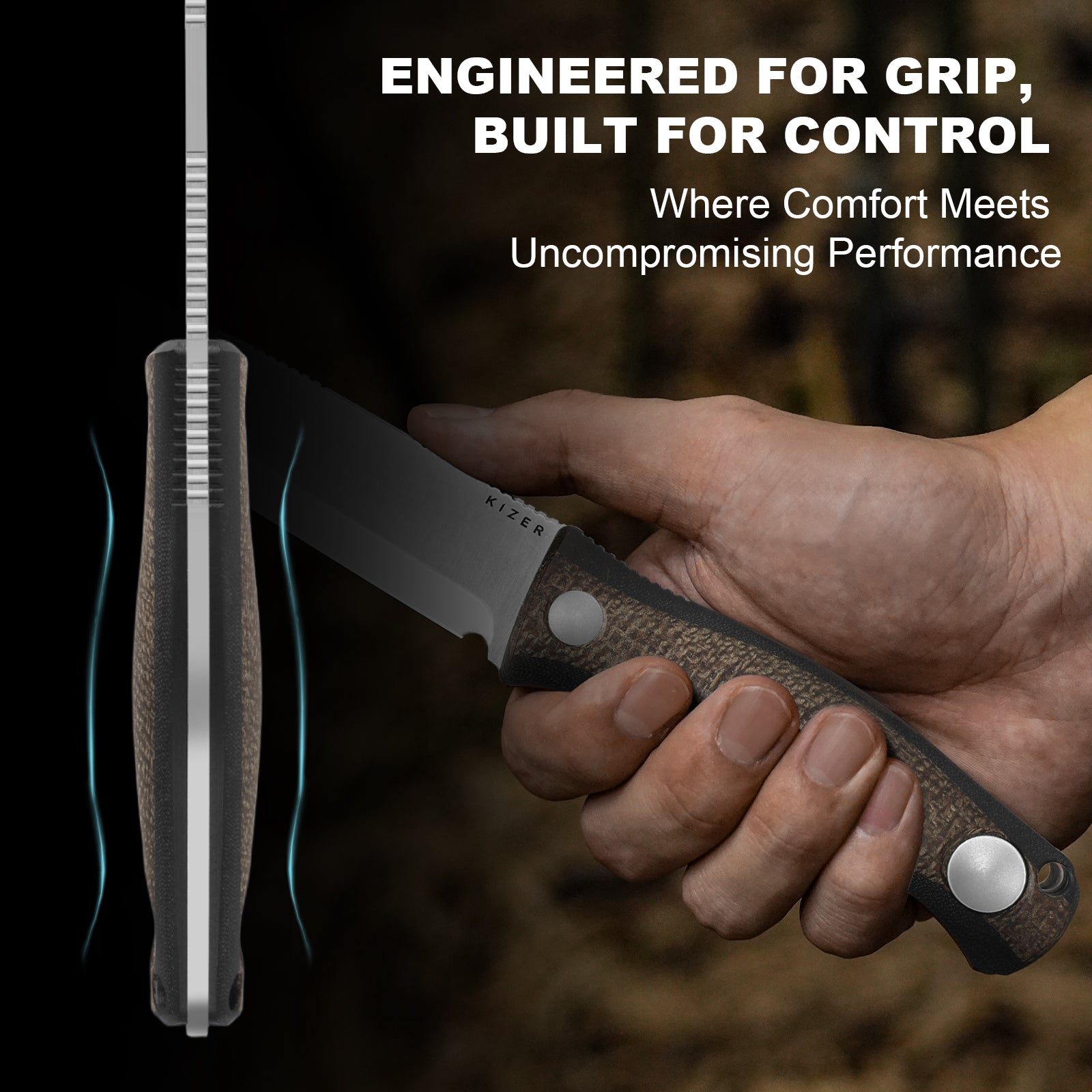 Polaris | AEB-L | Burlap Micarta & G10 | 1100A3