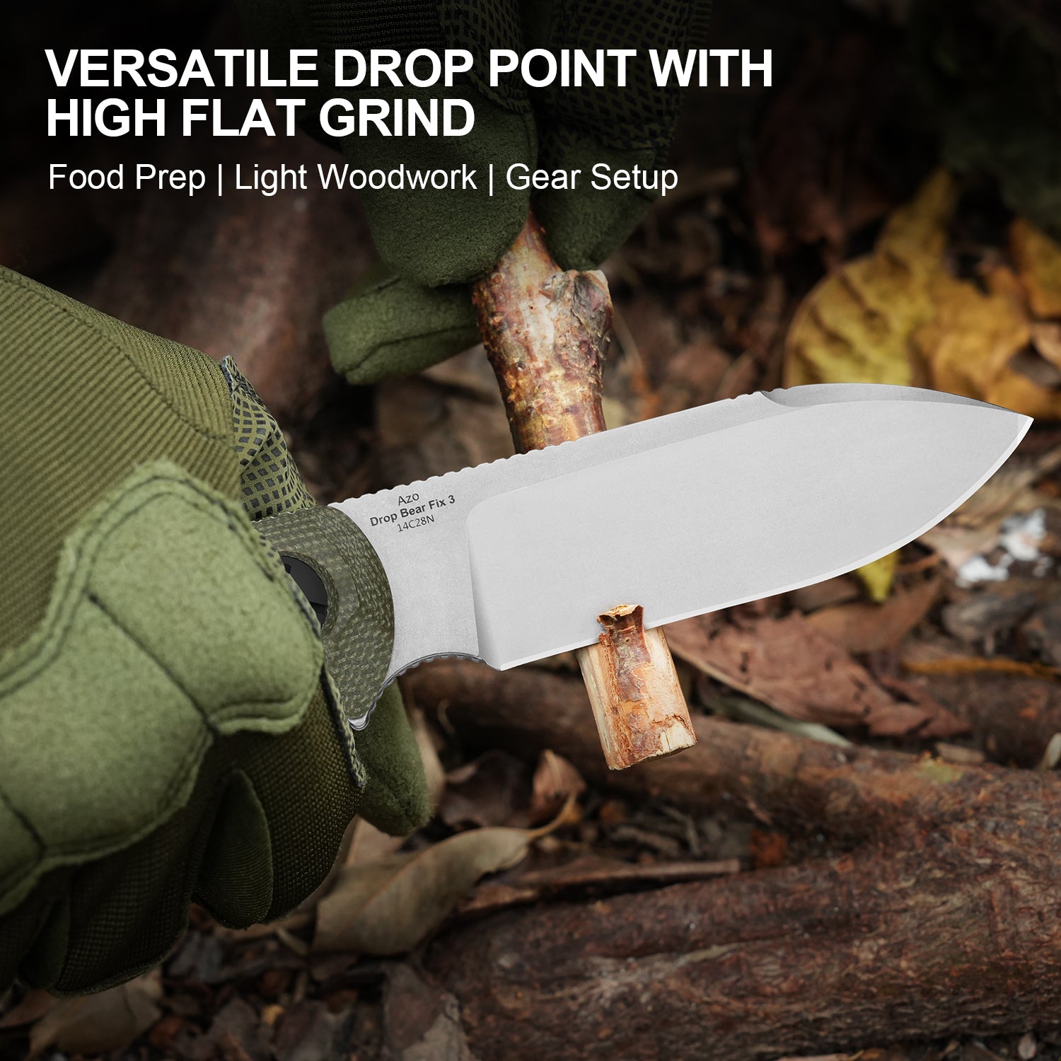 Drop Bear® Fix 3 | 14C28N | Micarta | KizerV™ 1101A2