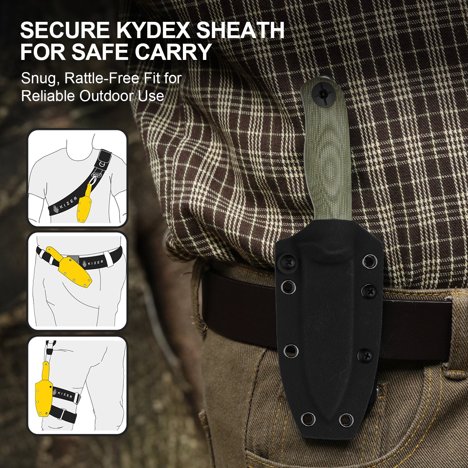 Drop Bear Fix 3 -3.8 inch 14C28N Micarta 1101A2-Kizer