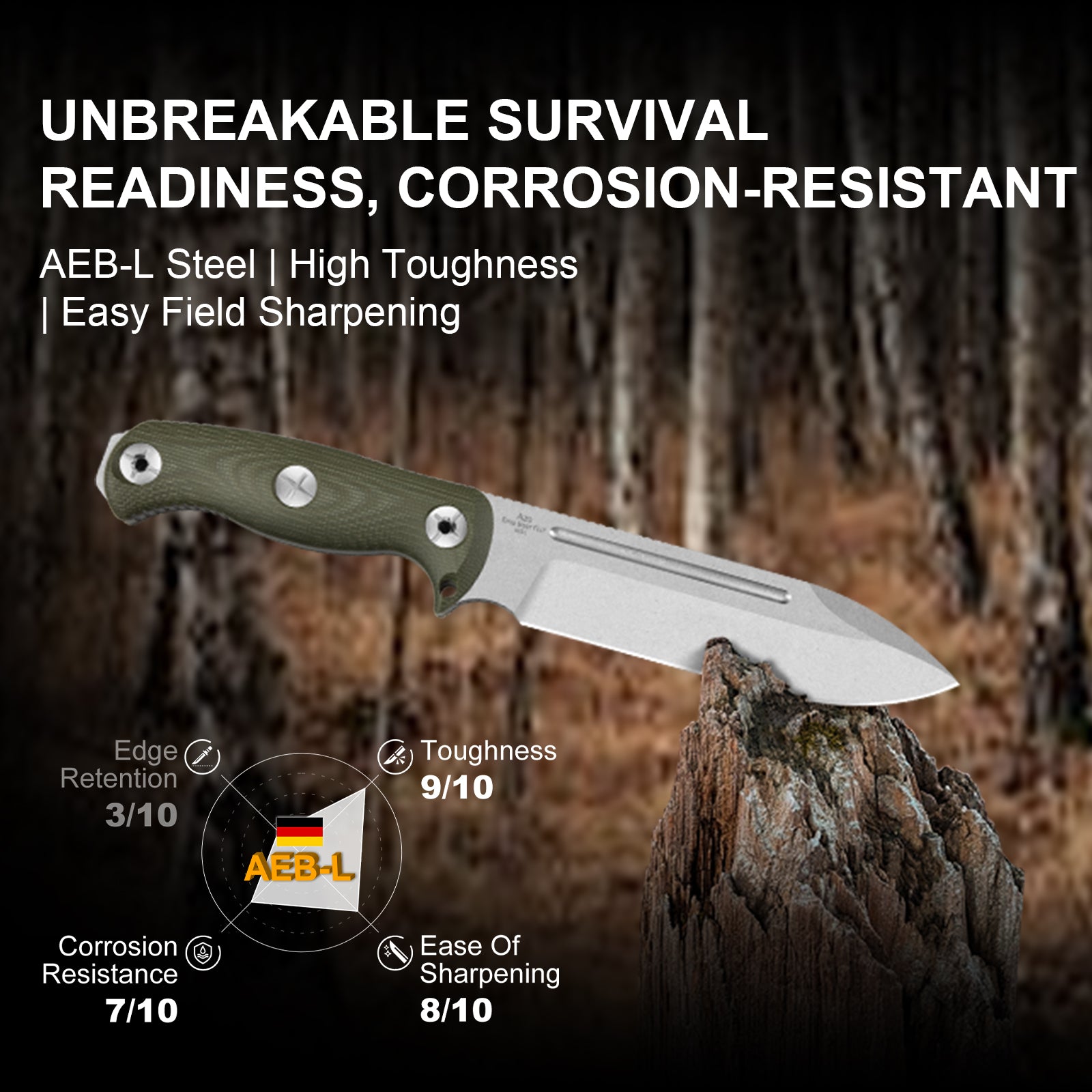 Drop Bear Fix 7 6.51 inch AEB-L Micarta 1103A1-Kizer